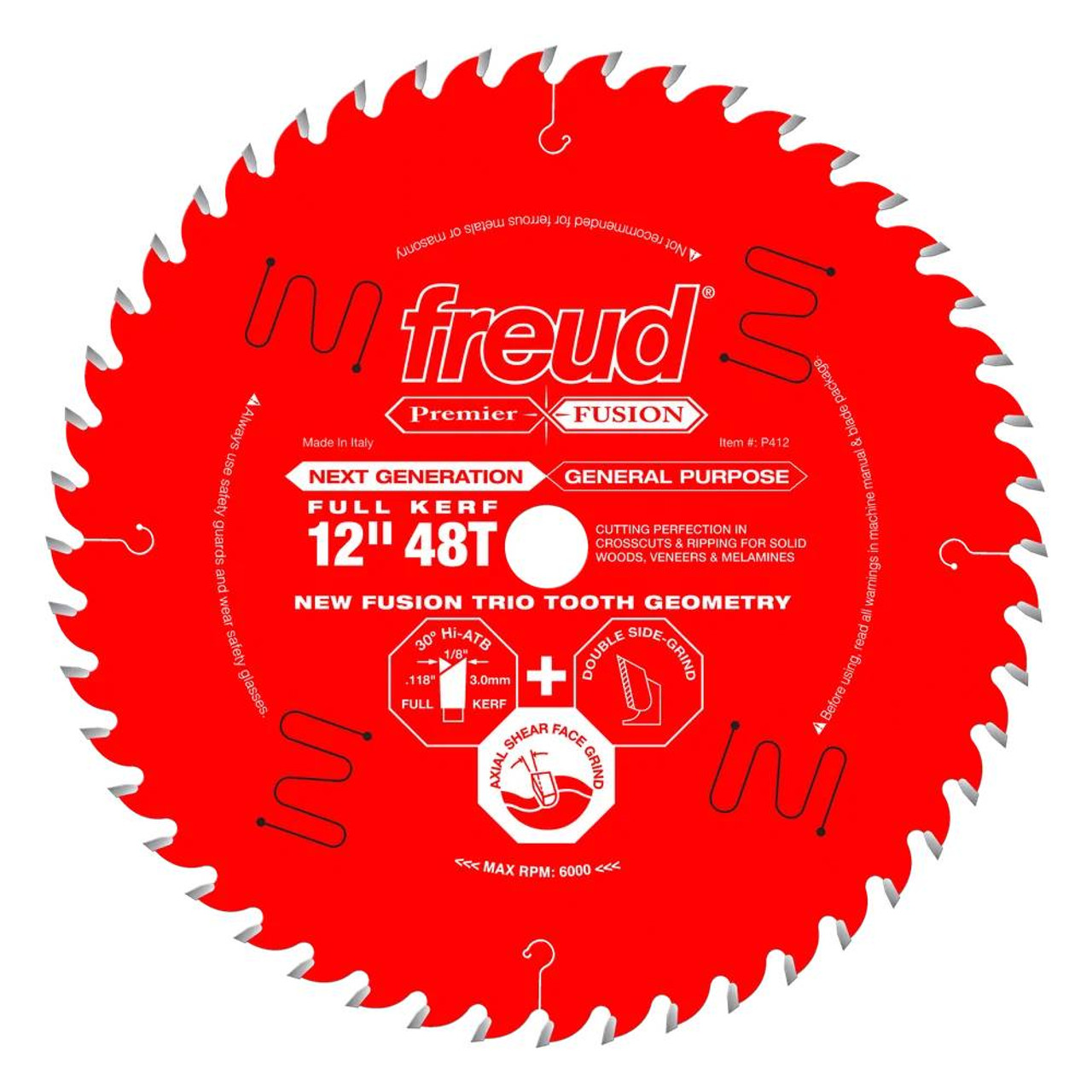 Freud Premier P412 FUSION 12 Inch x 48T Next Generation General Purpose Saw Blade