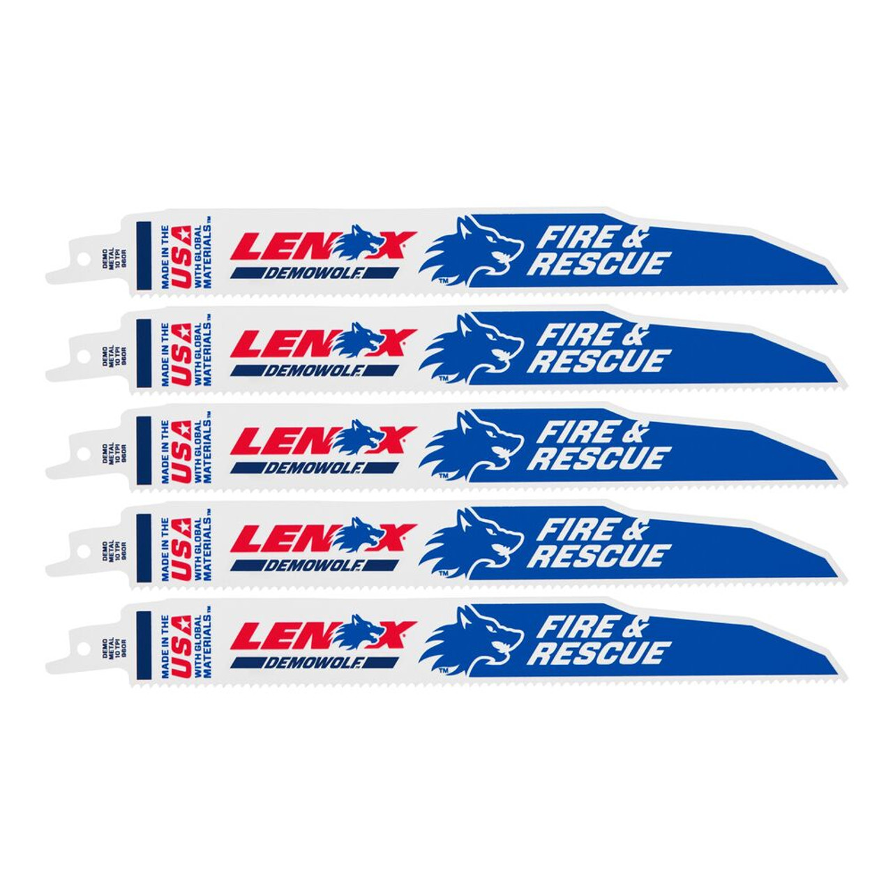 Lenox 20372960R5 DemoWolf 9 Inch x 1 Inch x .062 Inch 10 TPI Reciprocating Saw Blades for Fire  and Rescue - 5pk