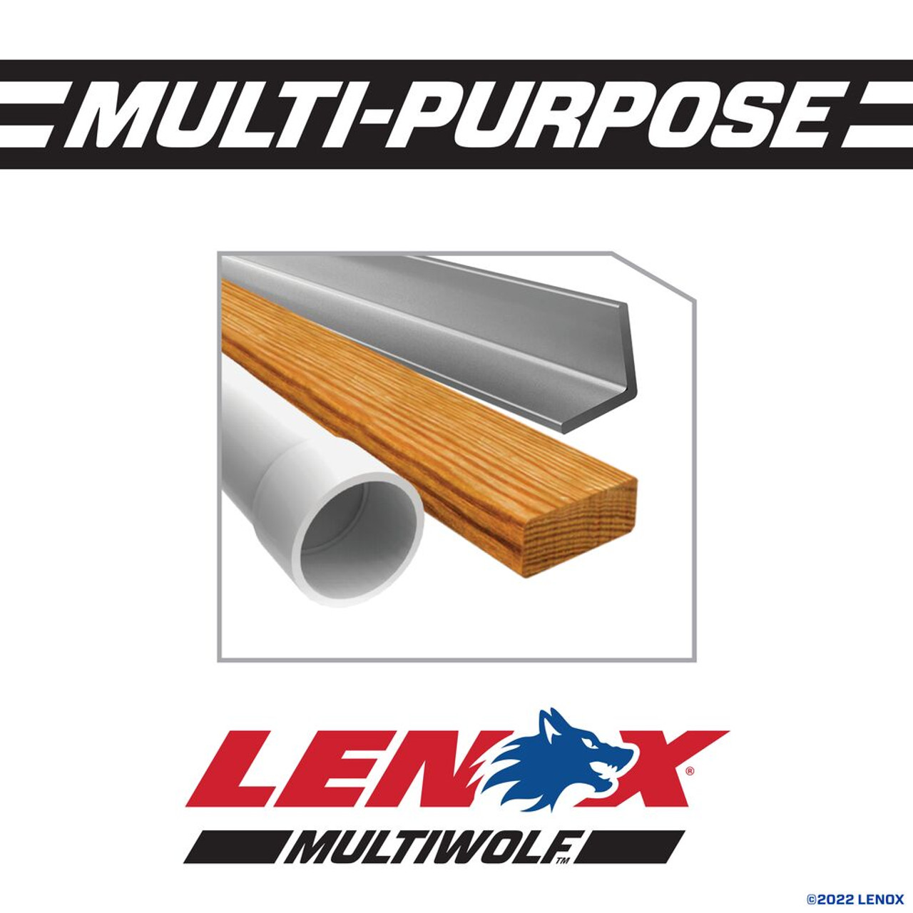 Lenox 20580810R MultiWolf 8 inch x 3/4 inch x .050 inch 10 TPI Reciprocating Saw Blades for Multi-Purpose Cutting - 5pk