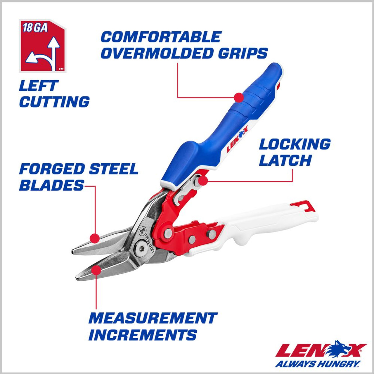 Lenox LXHT14341 Left-Cut Aviation Snips