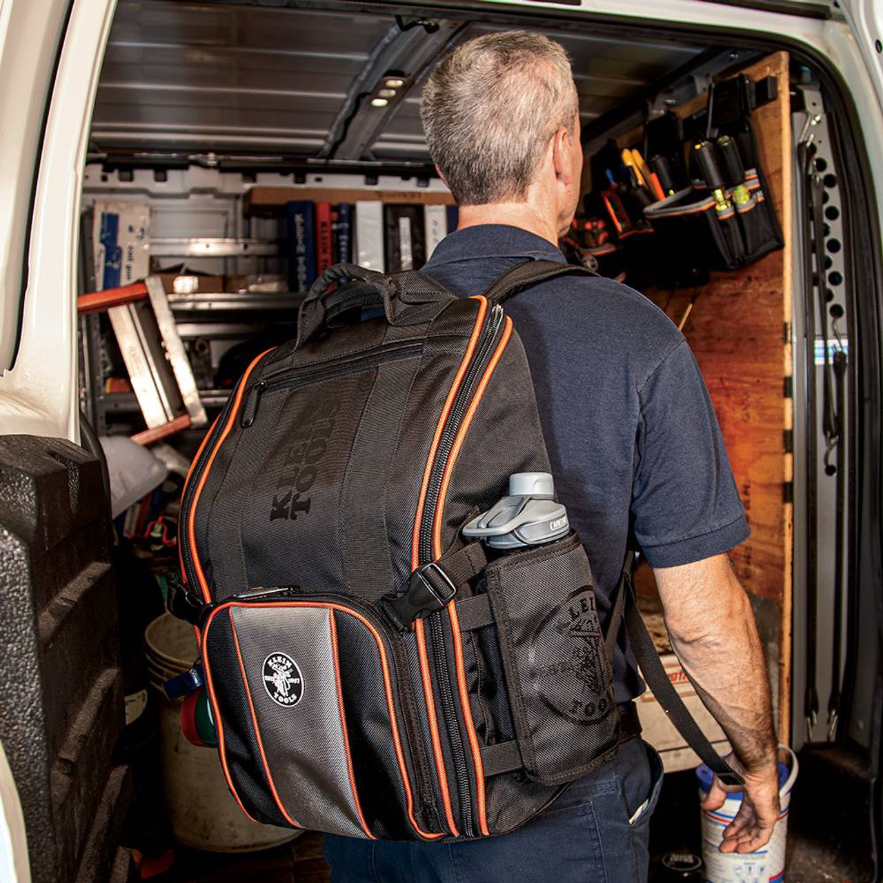 Klein Tools 55655 Tradesman Pro Tool Station Tool Bag Backpack with Work Light Klein Tools 55655 Tradesman Pro Tool Station Tool Bag Backpack with Work Light