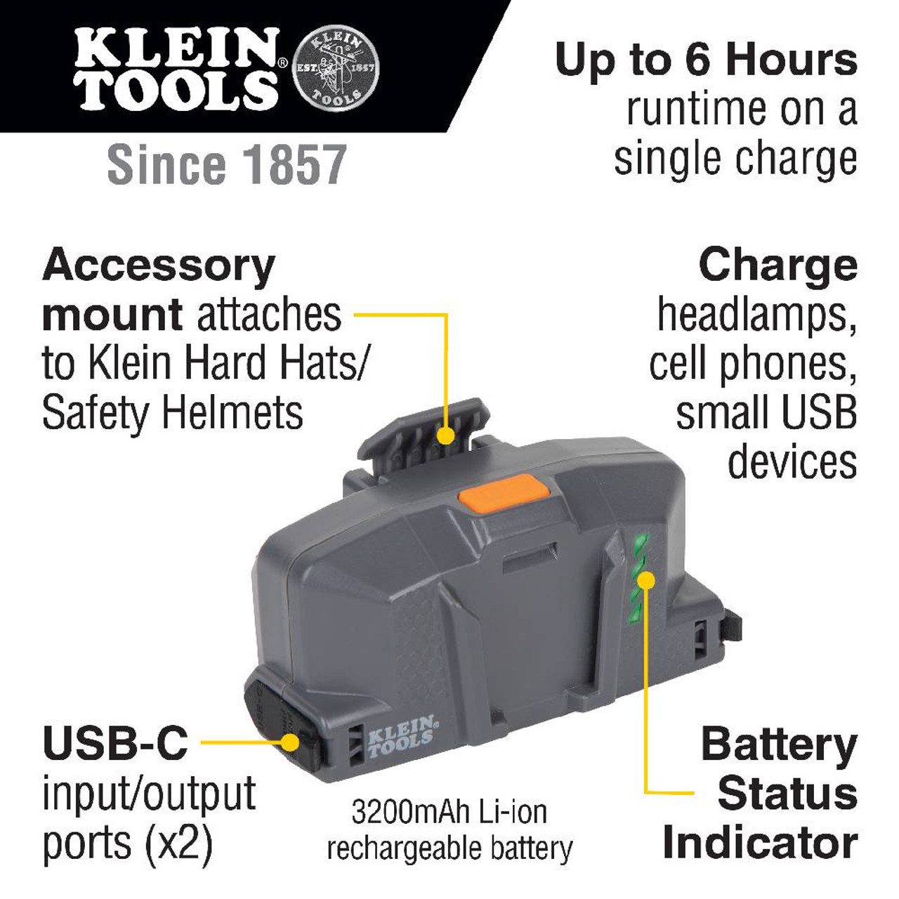 Klein Tools 60155 Cooling Fan for Hard Hats and Safety Helmets
