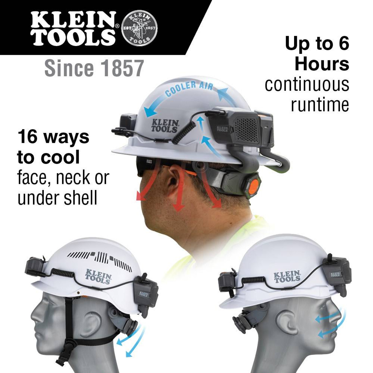 Klein Tools 60155 Cooling Fan for Hard Hats and Safety Helmets