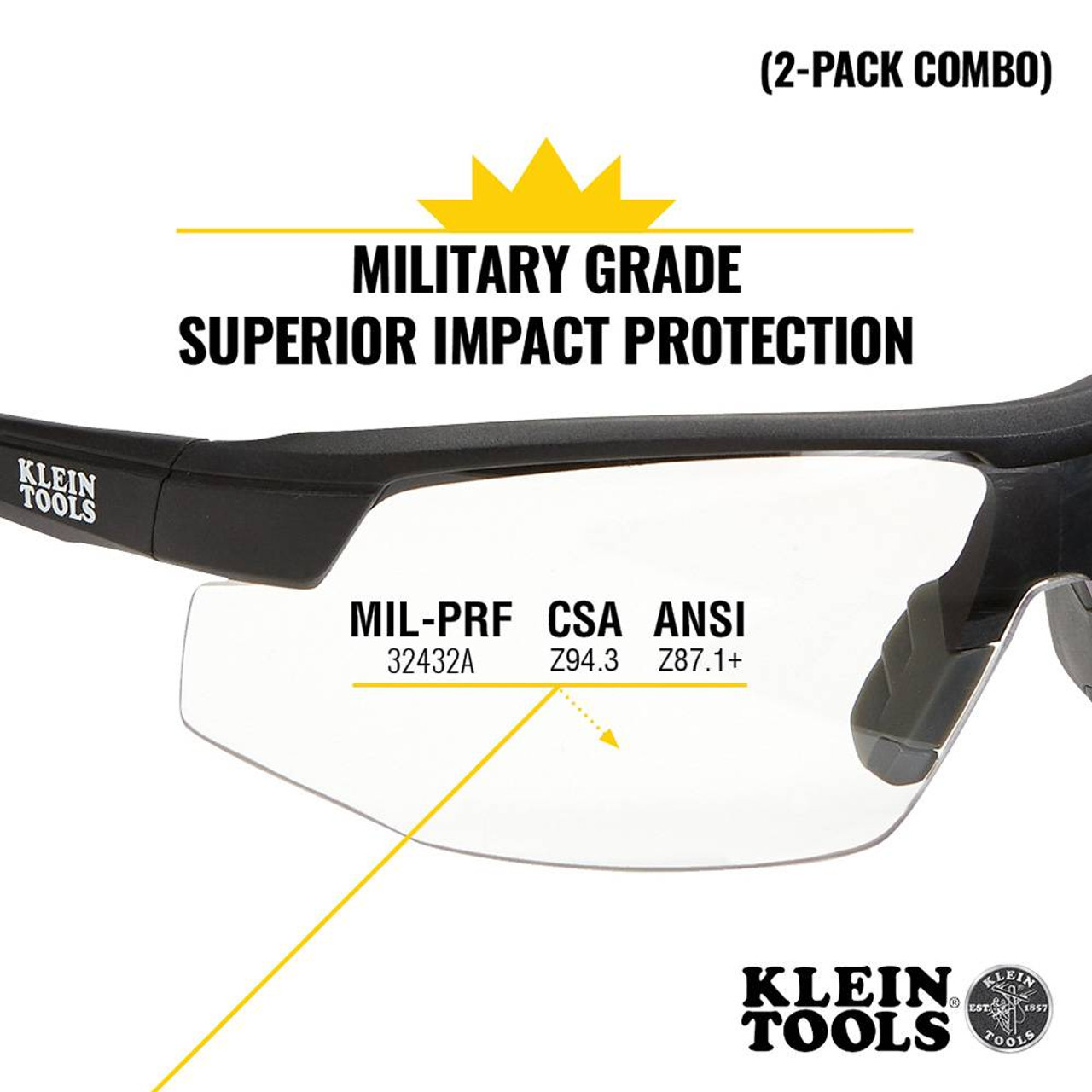 Klein Tools 60174 Semi-Frame Standard Safety Glasses - 2pk Klein Tools 60174 Semi-Frame Standard Safety Glasses - 2pk