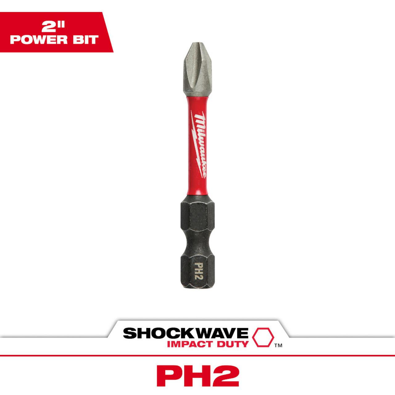 Milwaukee 48-32-4462 SHOCKWAVE Impact Duty 2 inch x #2 Phillips Power Bit Milwaukee 48-32-4462 SHOCKWAVE Impact Duty 2 inch x #2 Phillips Power Bit