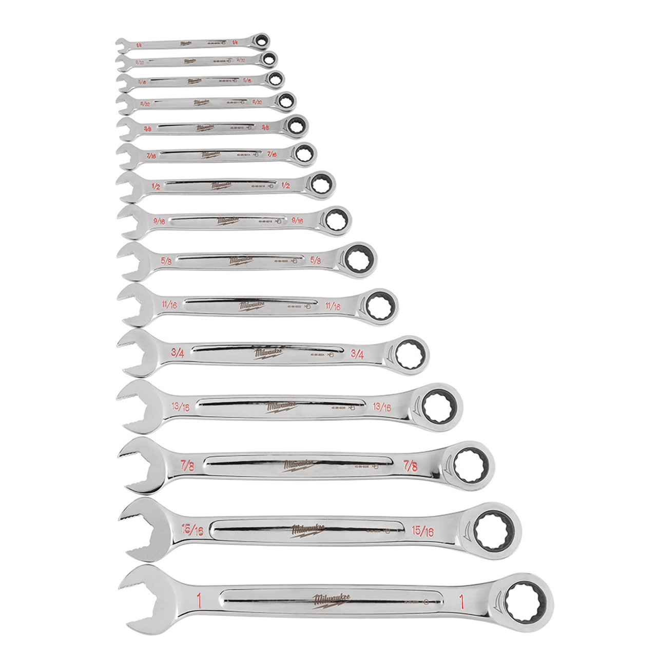 Milwaukee 48-22-9416 15pc SAE Ratcheting Combination Wrench Set Milwaukee 48-22-9416 15pc SAE Ratcheting Combination Wrench Set