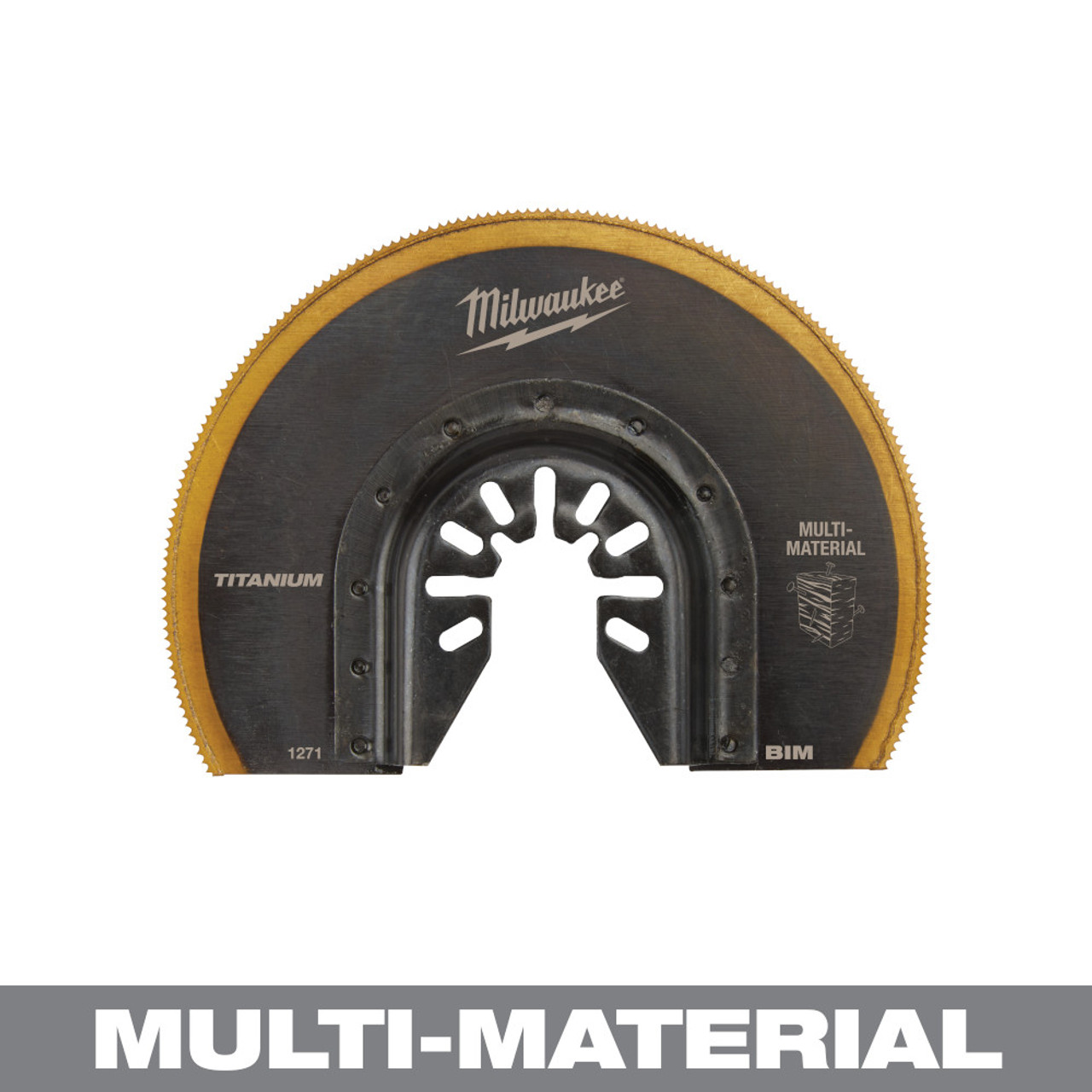 Milwaukee 49-25-1271 OPEN-LOK 3-1/2-inch Universal Fit Titanium Enhanced Bi-Metal Segmented Multi-Material Cutting Multi-Tool Oscillating Blade Milwaukee 49-25-1271 OPEN-LOK 3-1/2-inch Universal Fit Titanium Enhanced Bi-Metal Segmented Multi-Material Cutting Multi-Tool Oscillating Blade