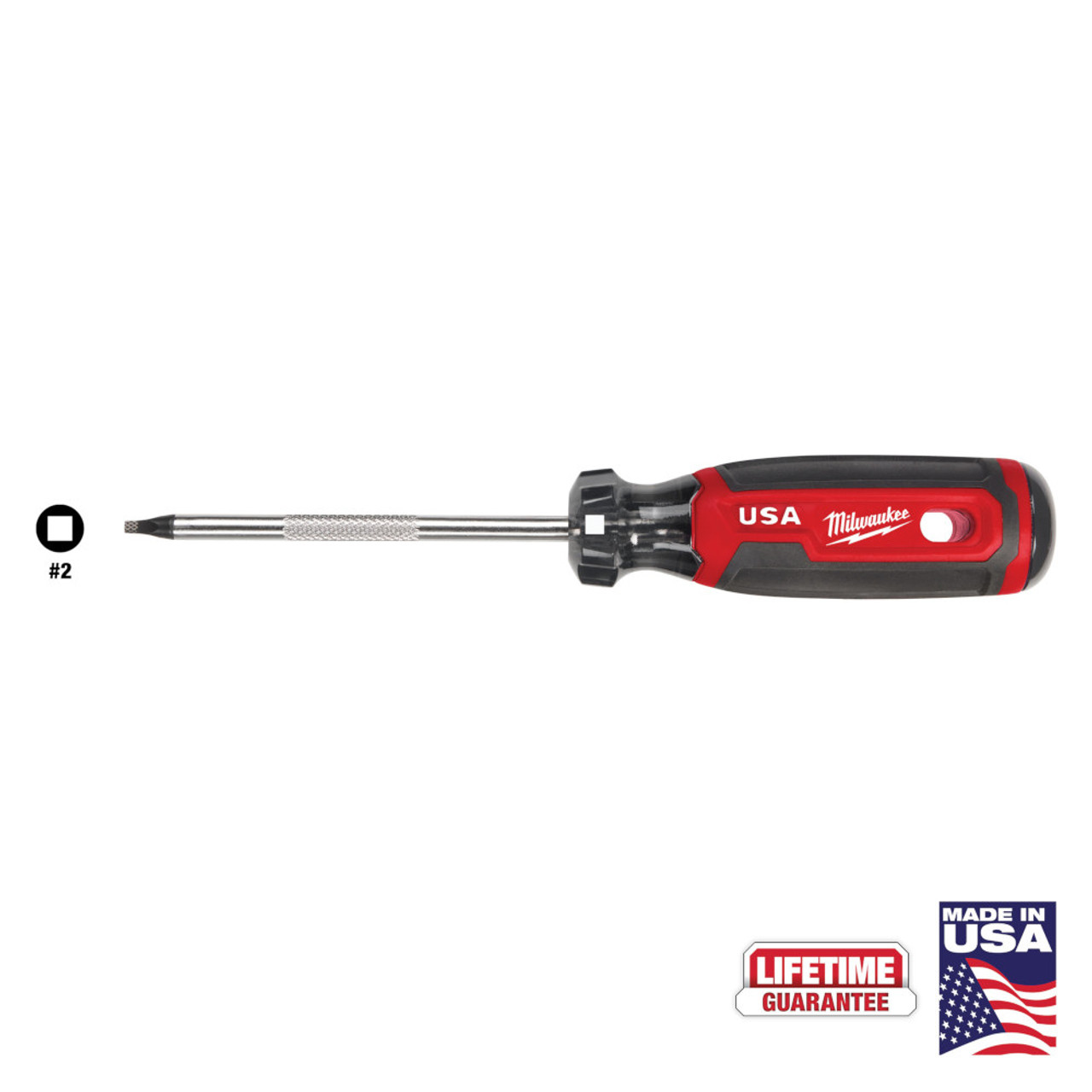 Milwaukee MT218 Cushion Grip 4-inch x #2 Square Screwdriver Milwaukee MT218 Cushion Grip 4-inch x #2 Square Screwdriver