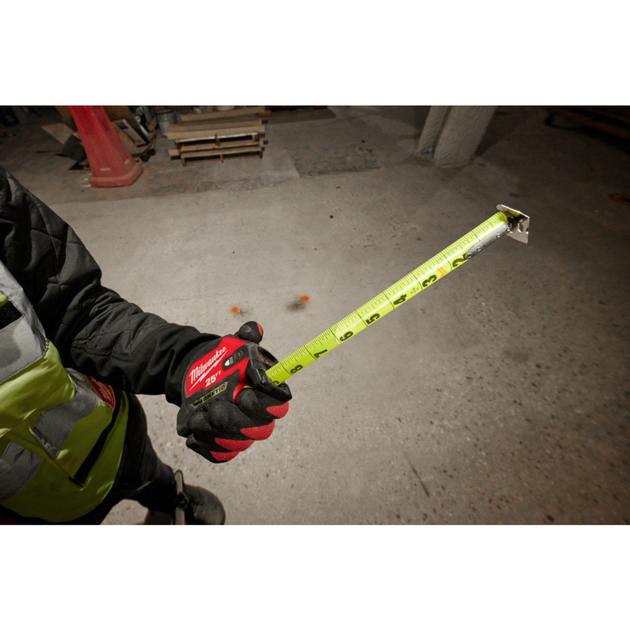 Milwaukee 48-22-0428 25 ft. Compact Wide Blade Magnetic Tape Measure with Rechargeable 100L Light Milwaukee 48-22-0428 25 ft. Compact Wide Blade Magnetic Tape Measure with Rechargeable 100L Light