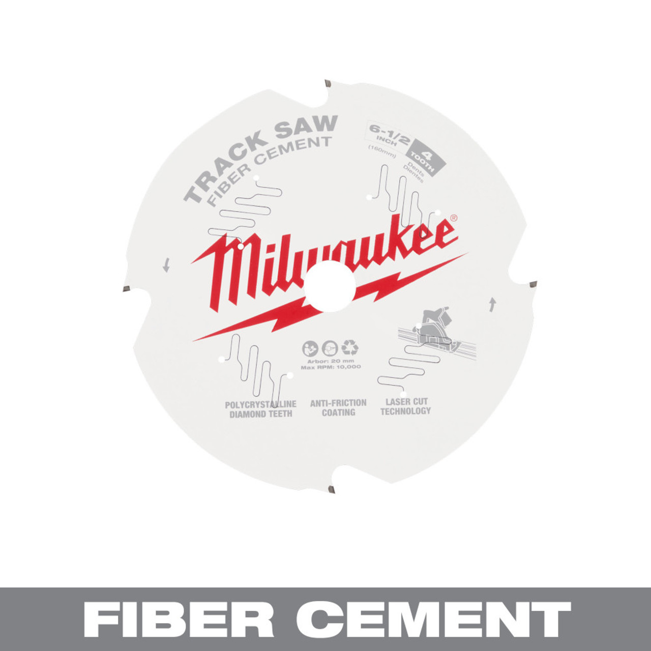 Milwaukee 48-40-0670 6-1/2 inch 4T Fiber Cement Track Saw Blade Milwaukee 48-40-0670 6-1/2 inch 4T Fiber Cement Track Saw Blade