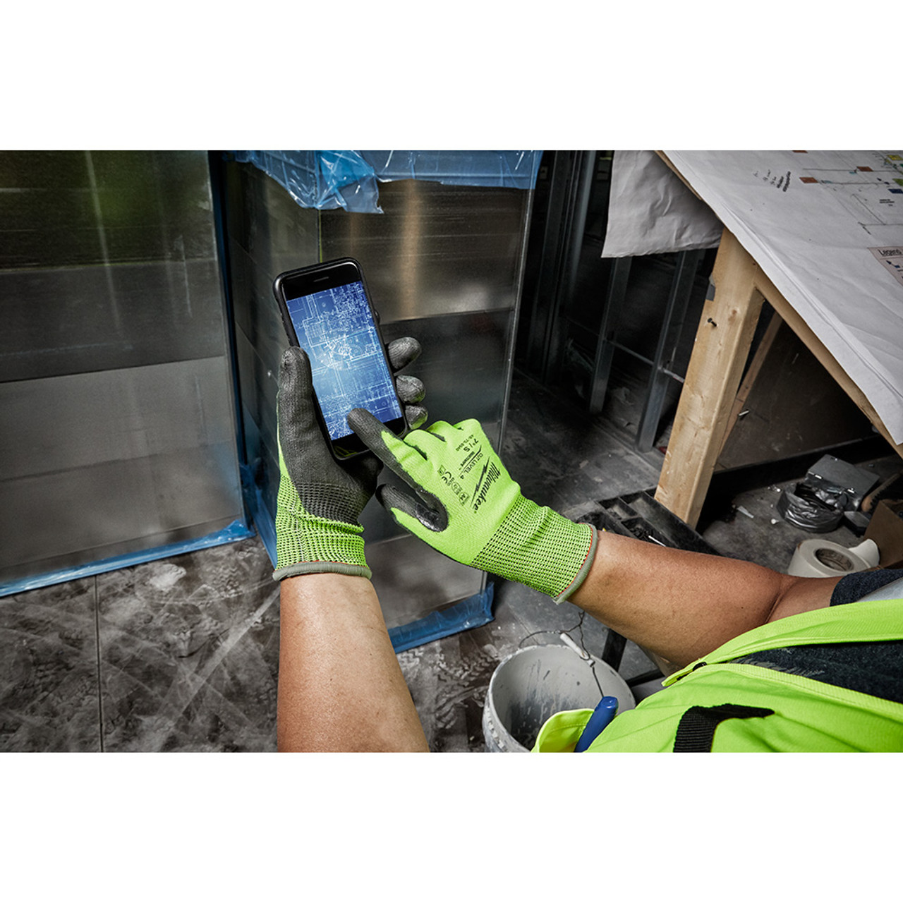 Milwaukee 48-73-8944 Cut Level 4 High Visibility Polyurethane Dipped Gloves - XX Large