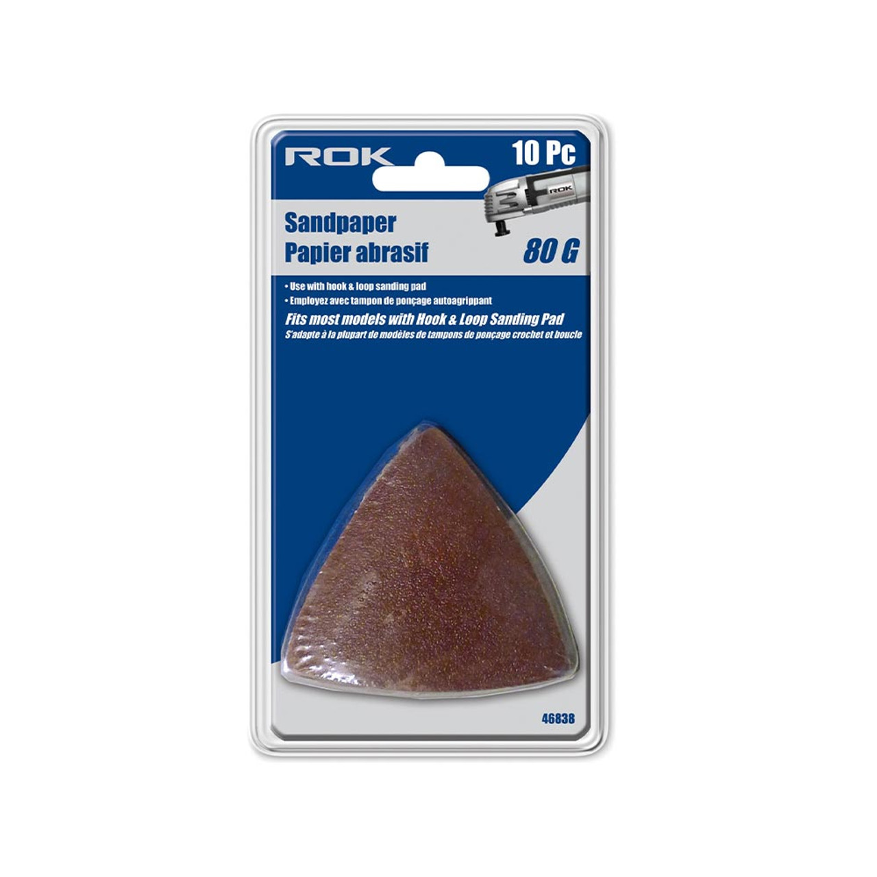 ROK 10pk Triangle Sandpaper - 80 Grit