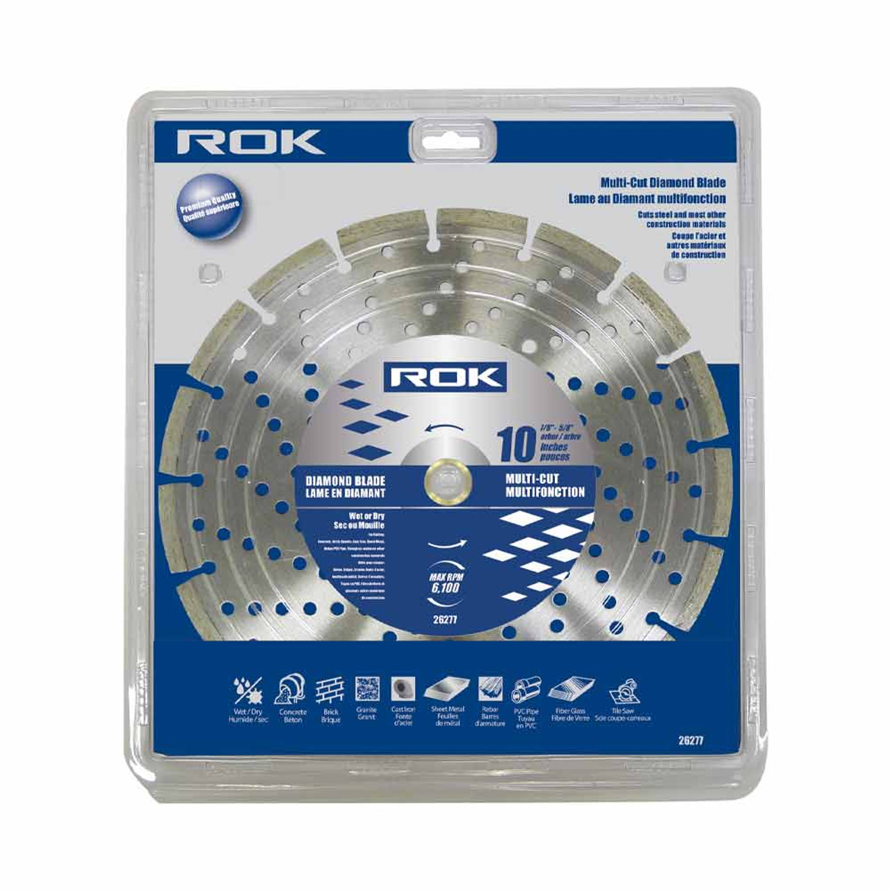 ROK 26277 10 Inch Multi-Cut Diamond Blade - Pro Series ROK 26277 10 Inch Multi-Cut Diamond Blade - Pro Series