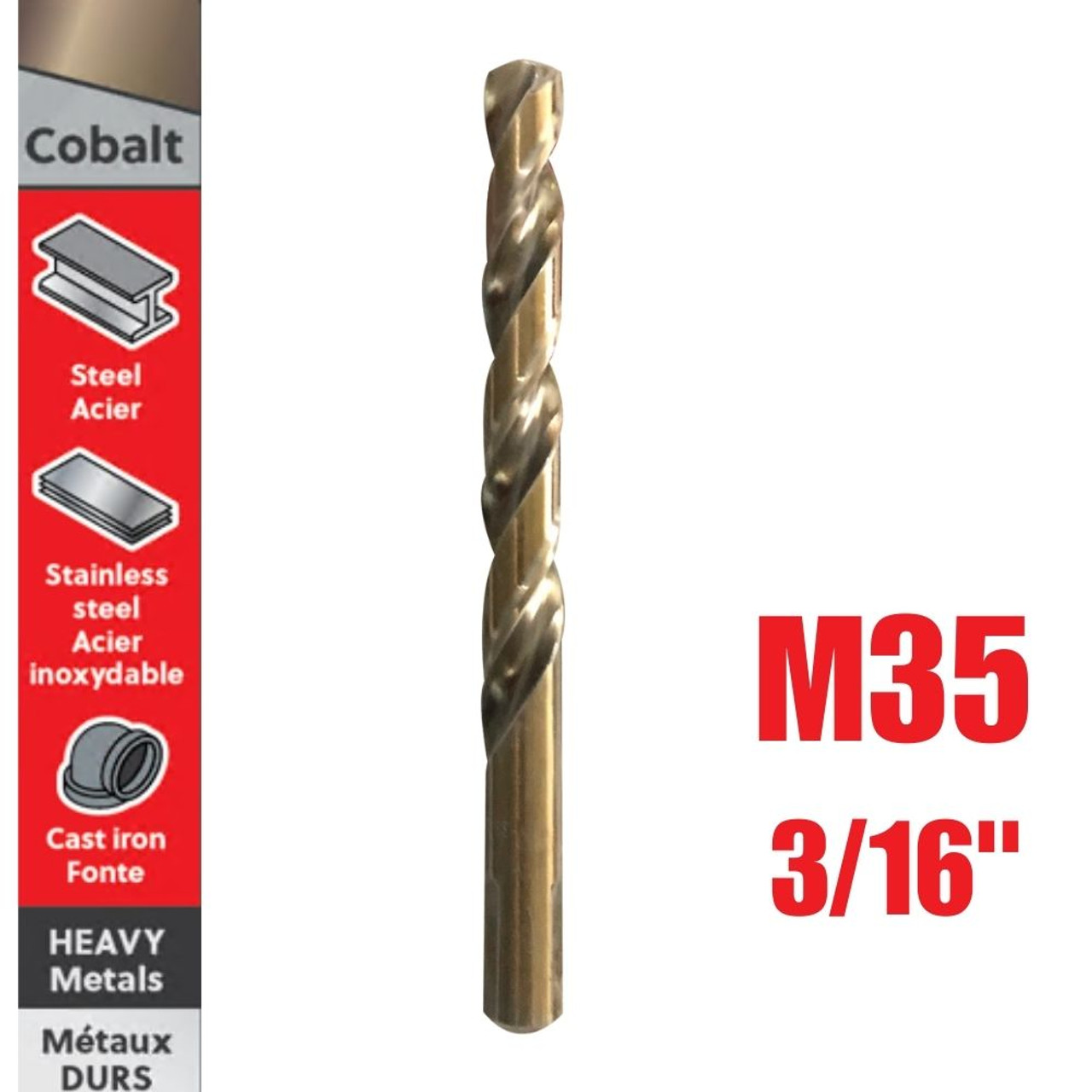 Truwerx 53209 3/16 inch M35 Cobalt Drill Bit