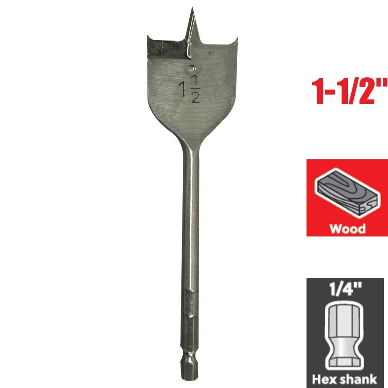 Truwerx 52527 1-1/2 inch Spade Drill Bit