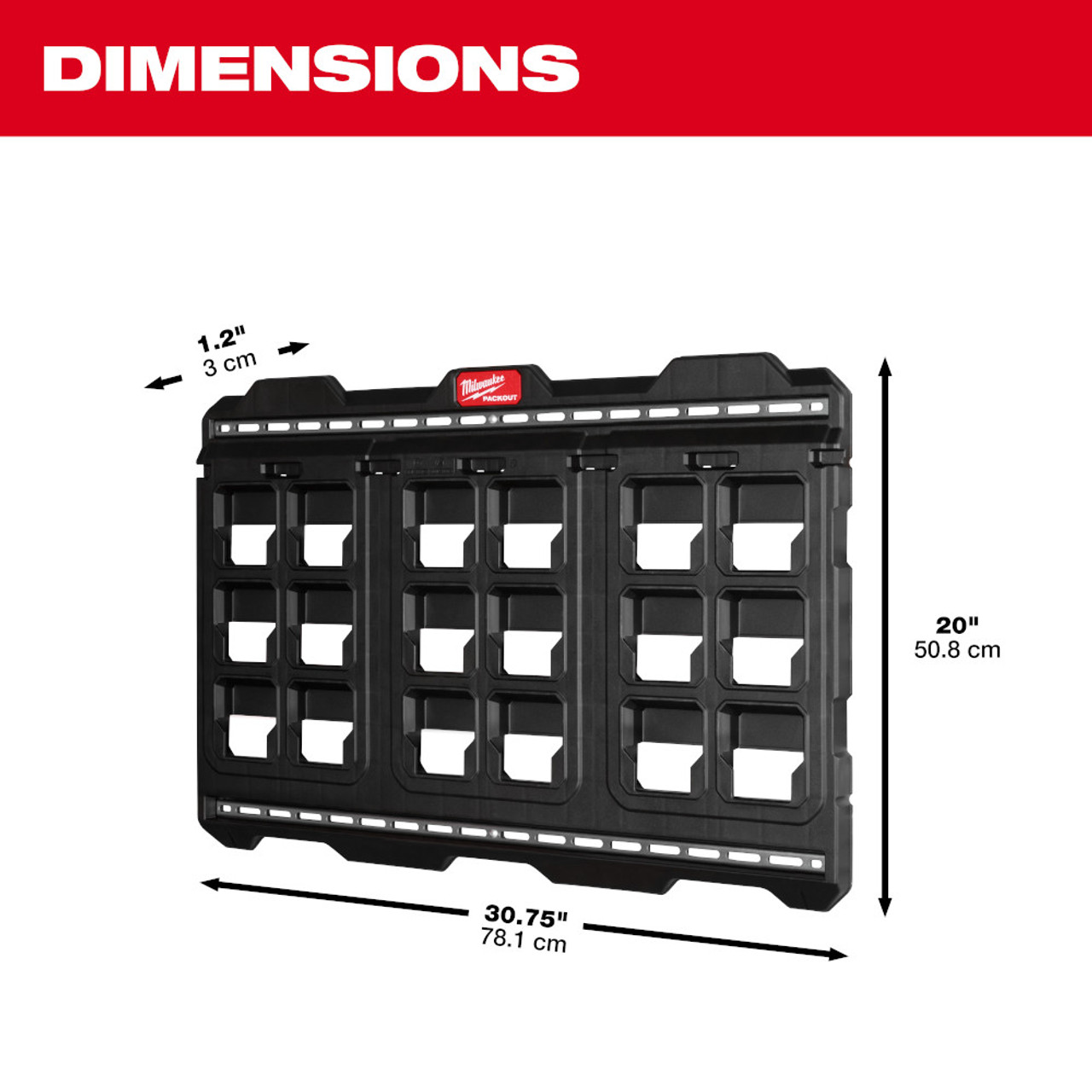 Milwaukee 48-22-8497 PACKOUT Large Wall Plate Milwaukee 48-22-8497 PACKOUT Large Wall Plate