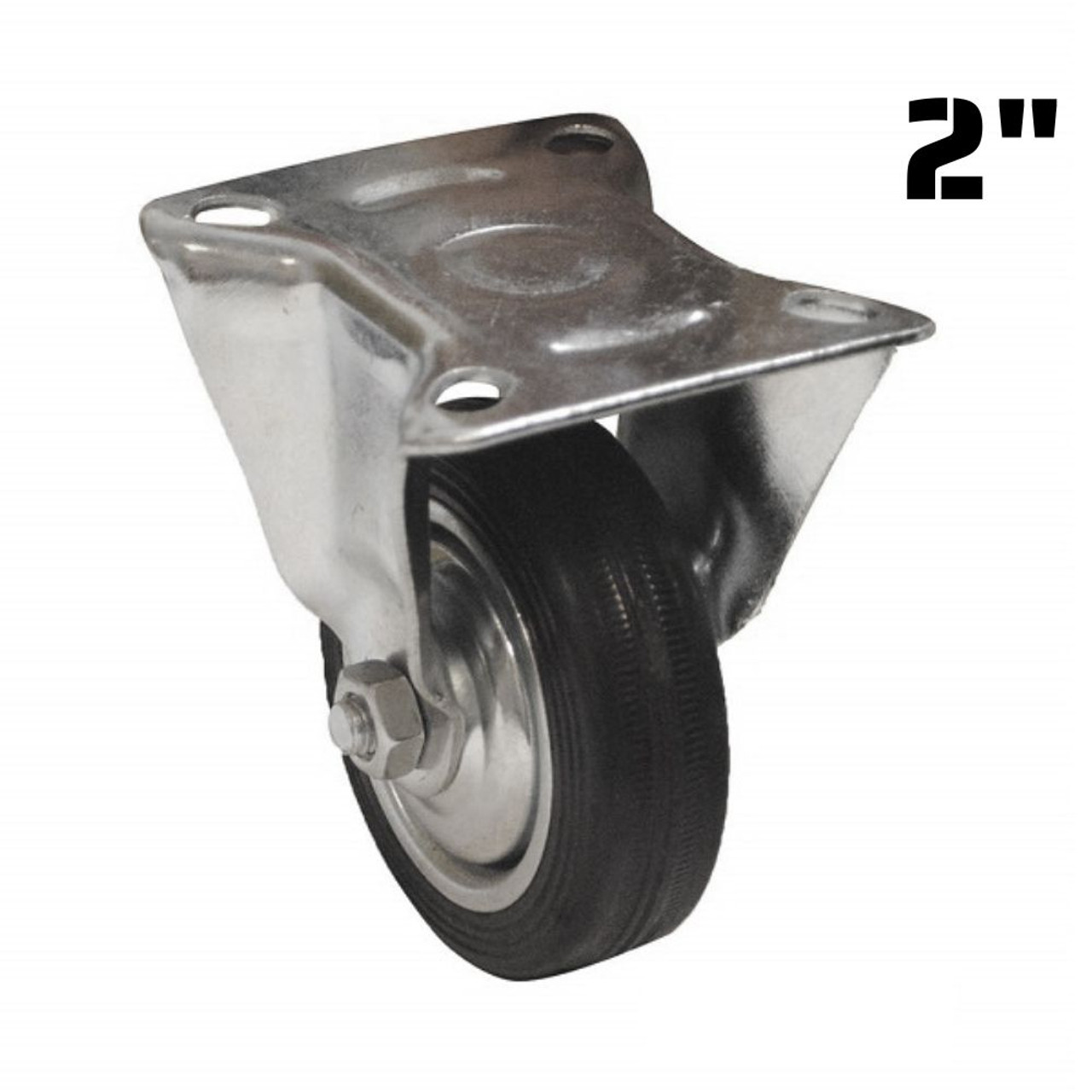 Truwerx 86201 2 Inch Rubber Fixed Caster Wheel