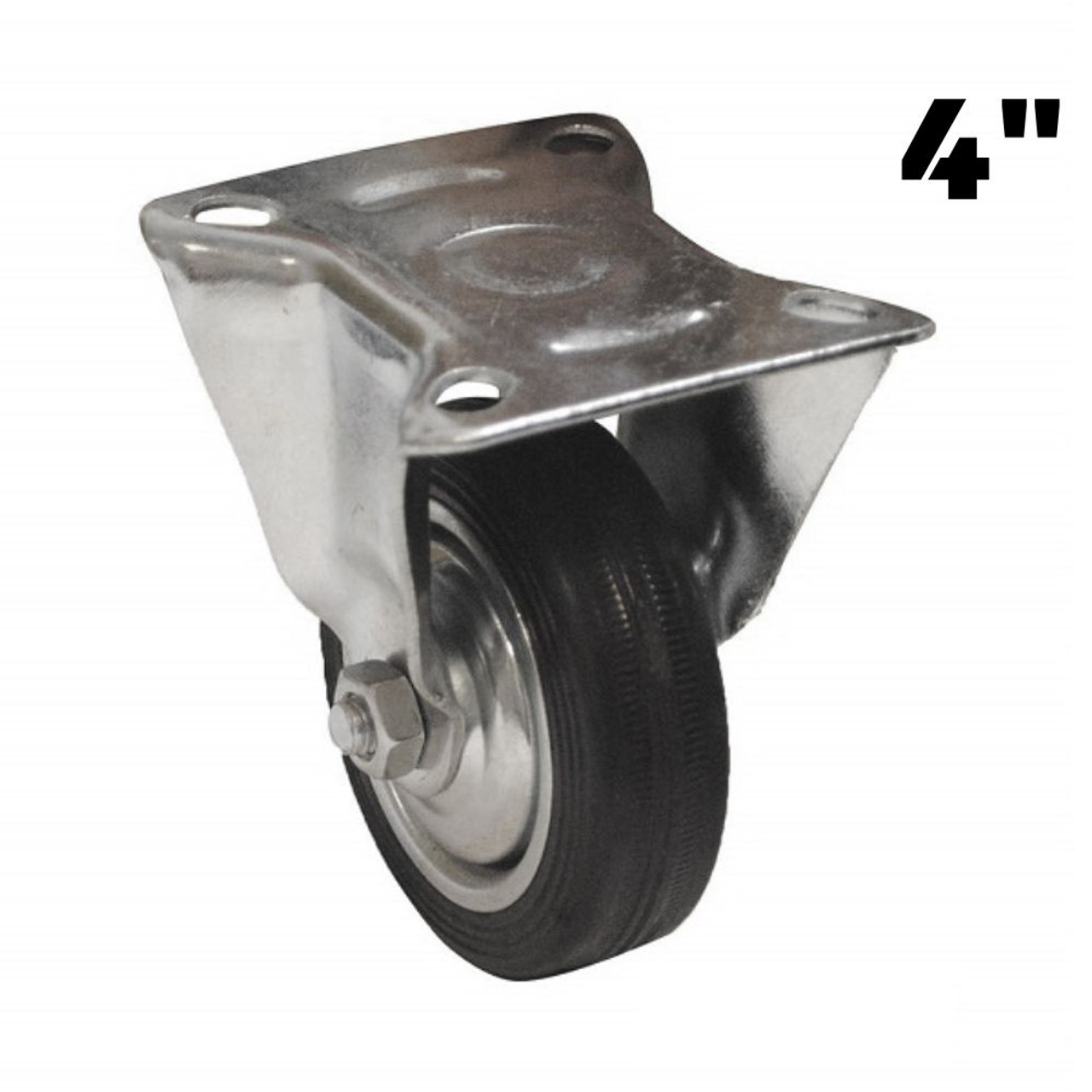Truwerx 86211 4 Inch Rubber Fixed Caster Wheel