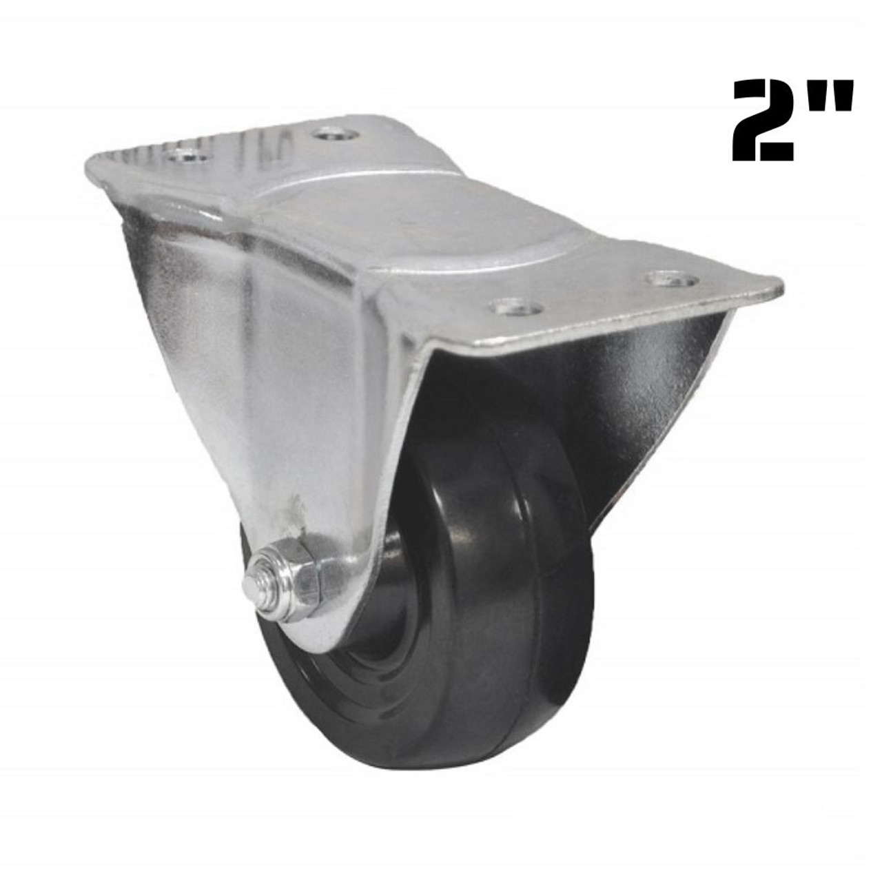 Truwerx 86221 2 Inch Heavy Duty Rubber Fixed Caster Wheel