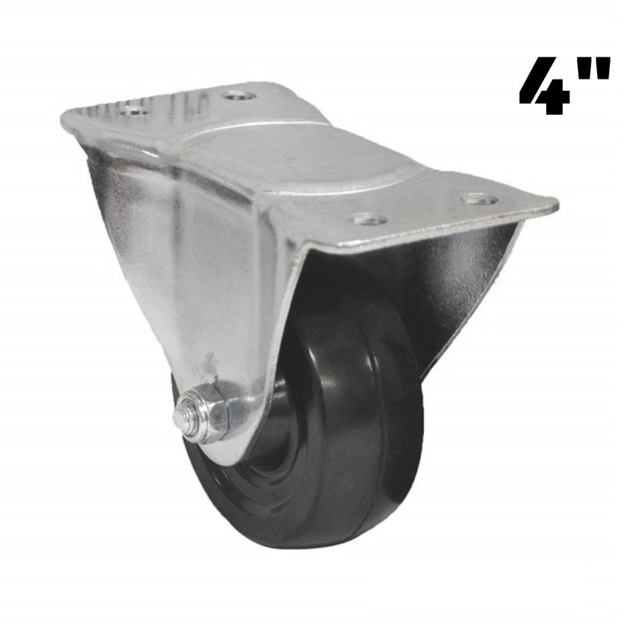 Truwerx 86231 4 Inch Heavy Duty Rubber Fixed Caster Wheel