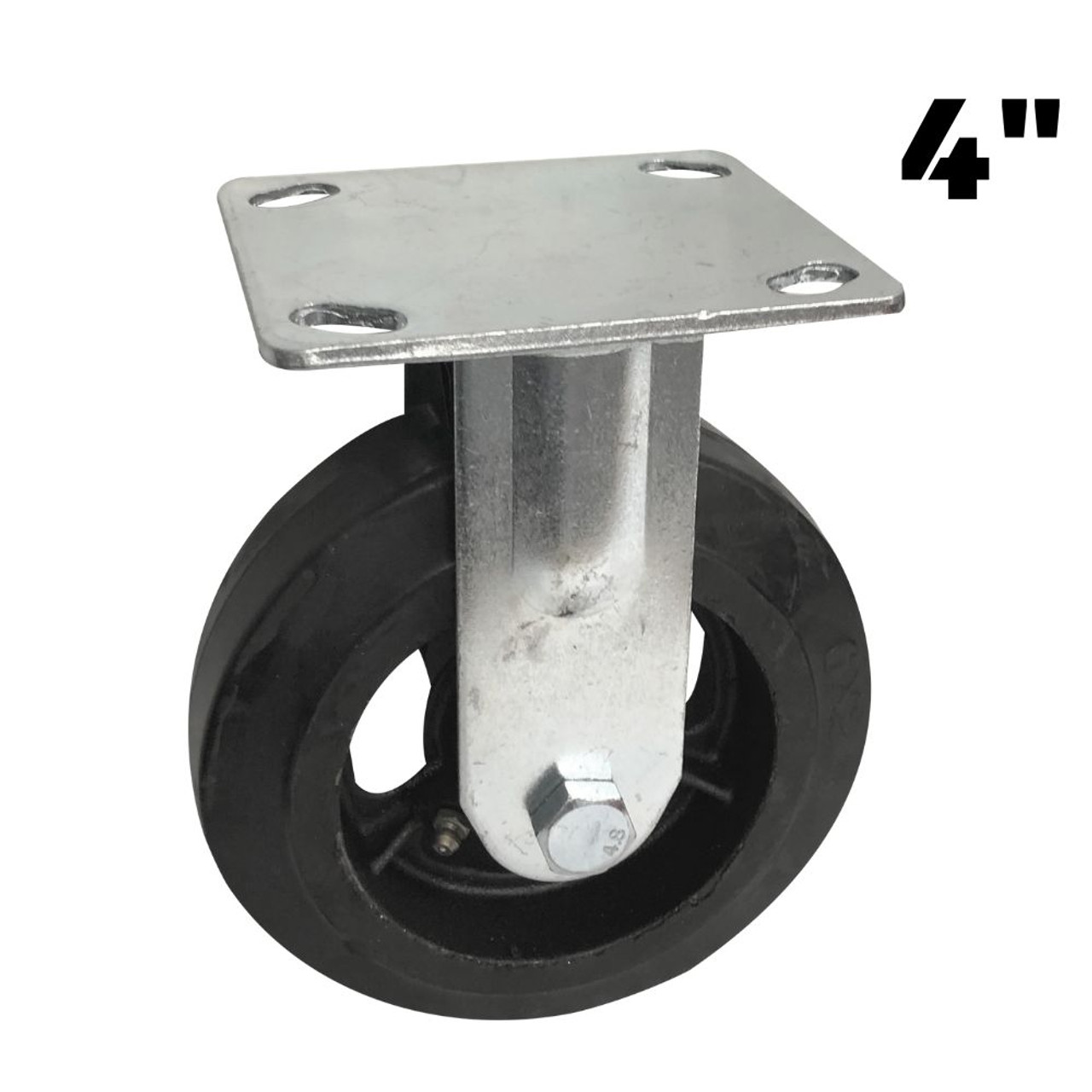 Truwerx 86251 4 Inch Industrial Rubber Fixed Caster Wheel