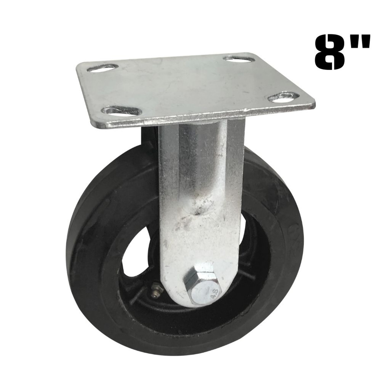 Truwerx 86261 8 Inch Industrial Rubber Fixed Caster Wheel