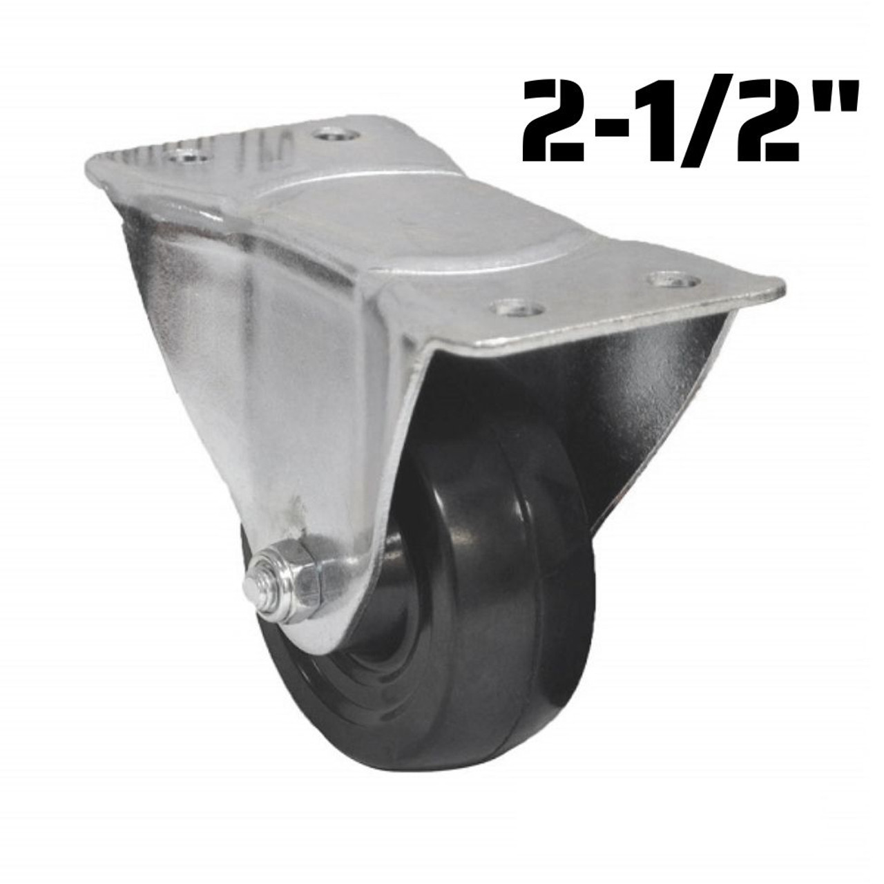 Truwerx 86224 2-1/2 Inch Heavy Duty Rubber Fixed Caster Wheel