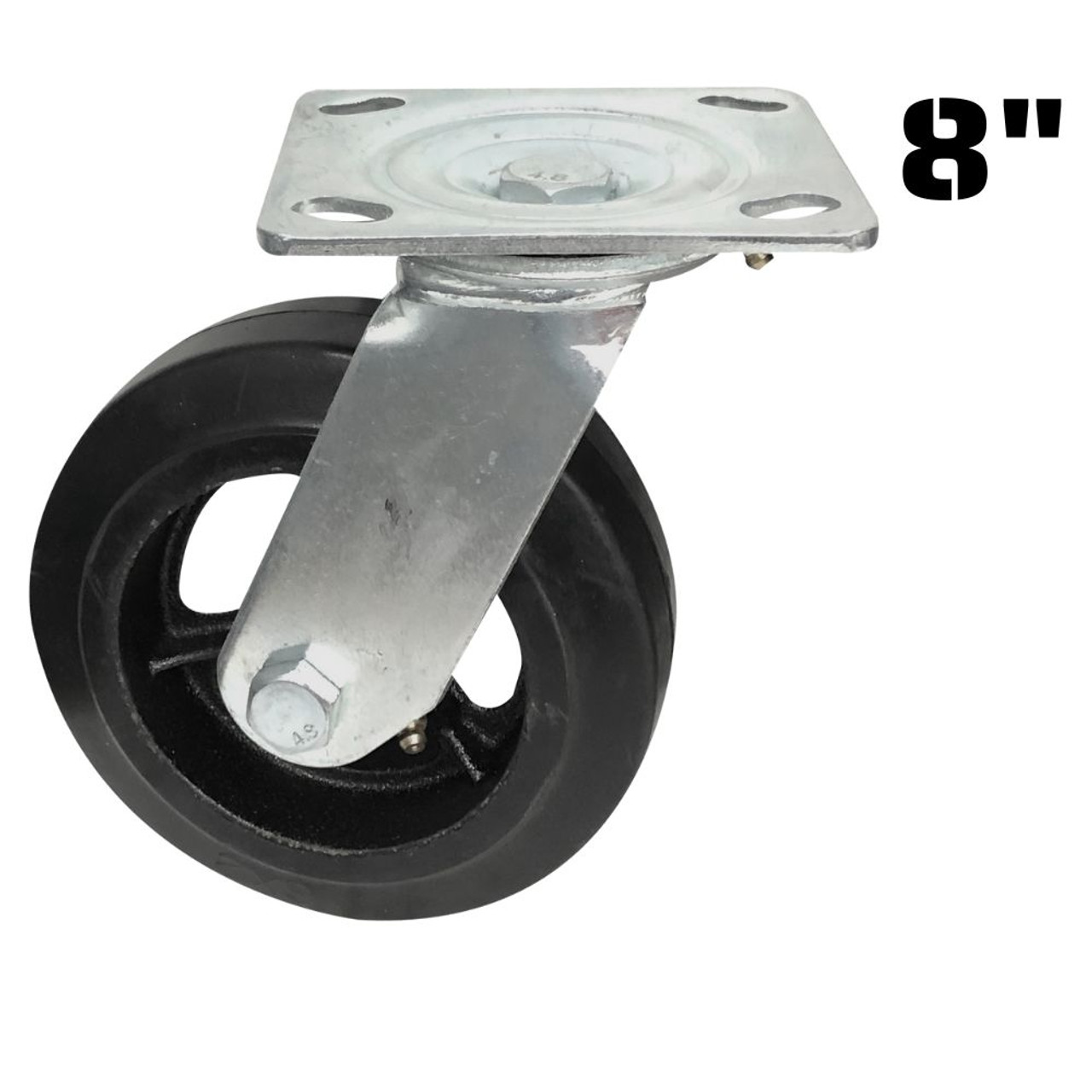 Truwerx 86262 8 Inch Industrial Rubber Swivel Caster Wheel