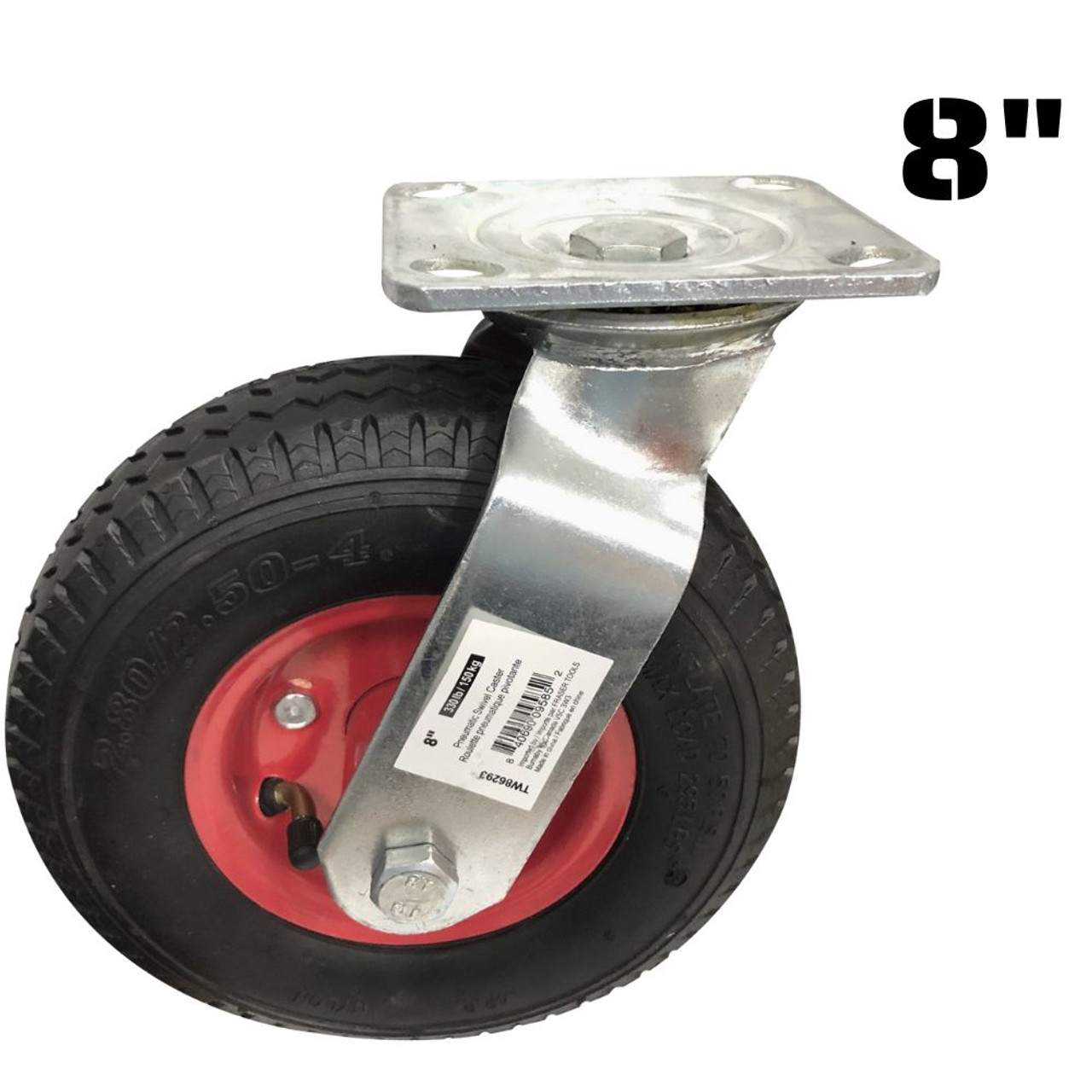 Truwerx 86293 8 Inch Pneumatic Swivel Caster Wheel