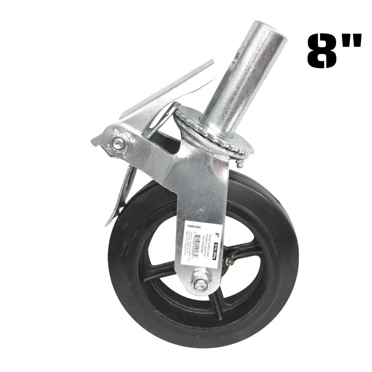 Truwerx 86300 8 Inch Rubber Runner Scaffold Caster Wheel