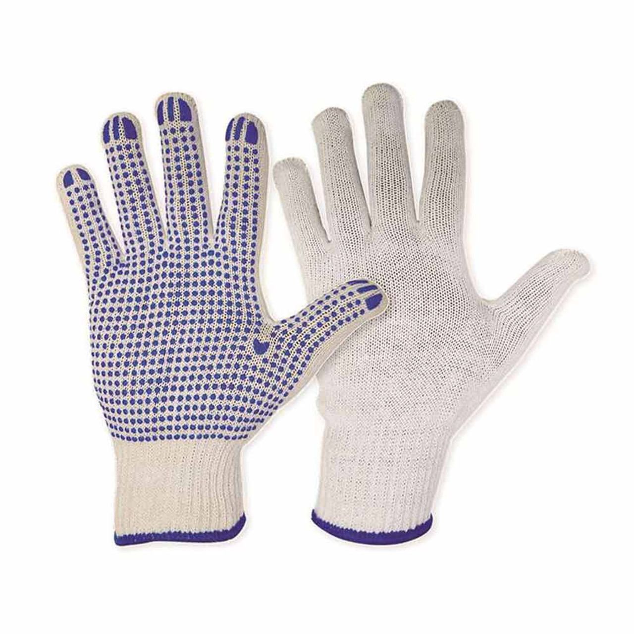 Summit Tools 70048 Cotton Liner Gloves w/ PVC Dots - 12 Pair Pack