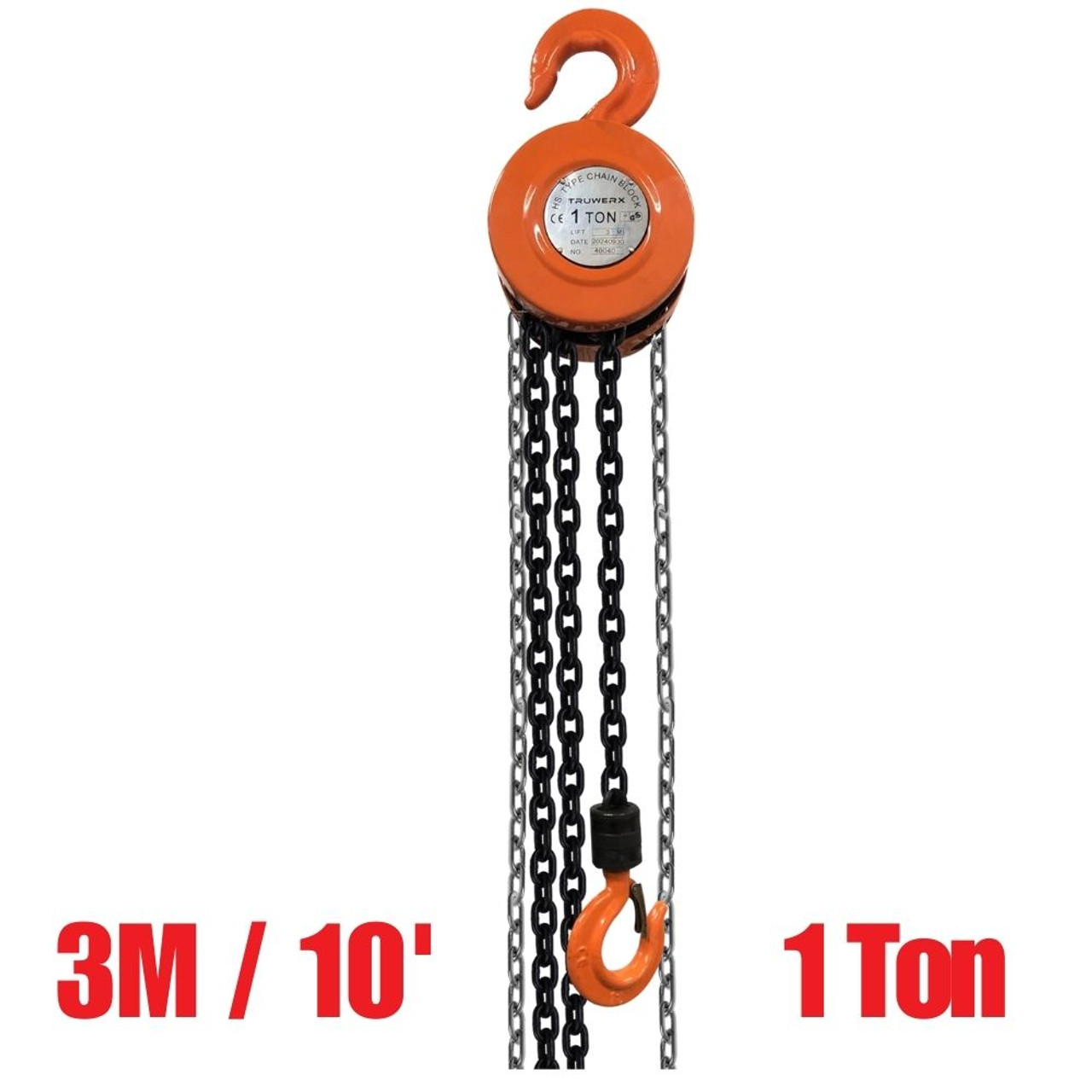 Truwerx 60502 1 Ton 3 M / 10 ft. Manual Chain Hoist