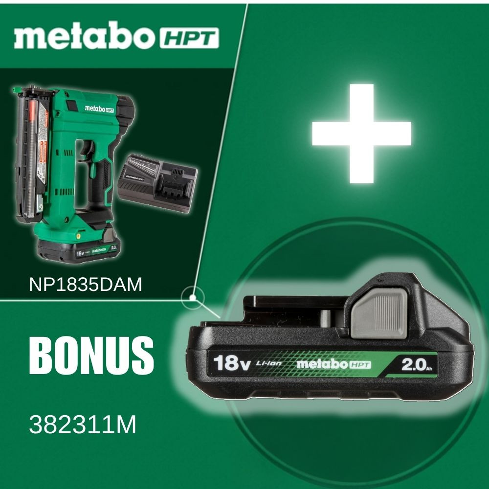 Metabo HPT NP1835DAM MultiVolt 18V Cordless 23 Gauge Pin Nailer Kit