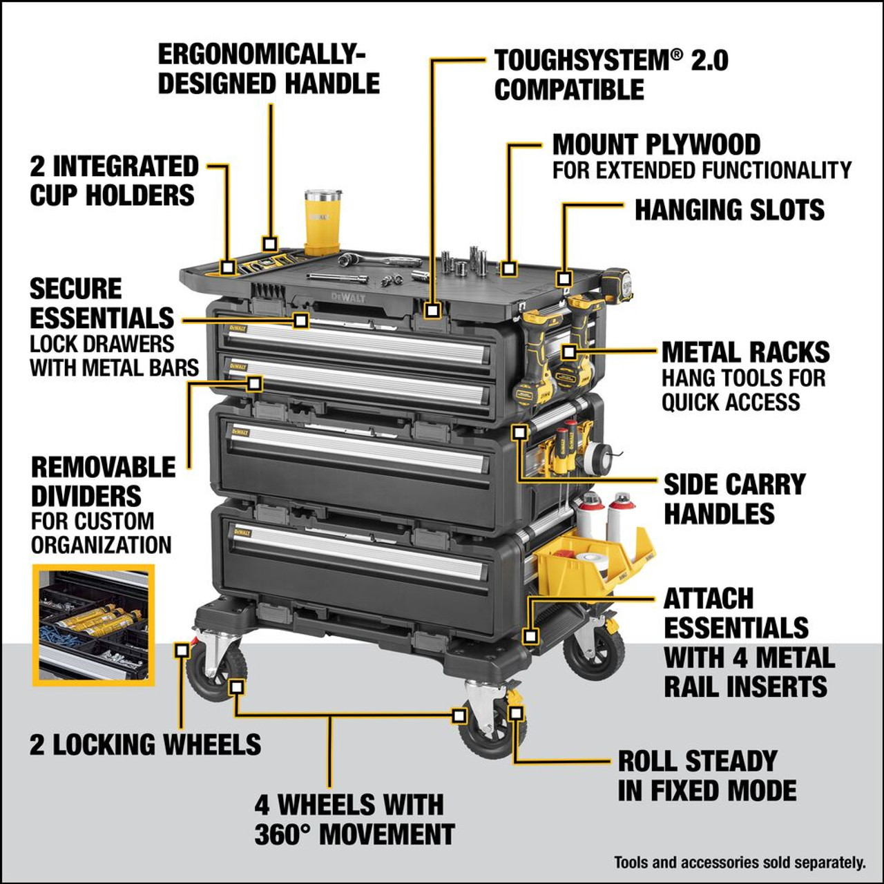 DeWalt DWST60510 TOUGHSYSTEM 2.0 DXL 5-in-1 Tower Modular Workstation