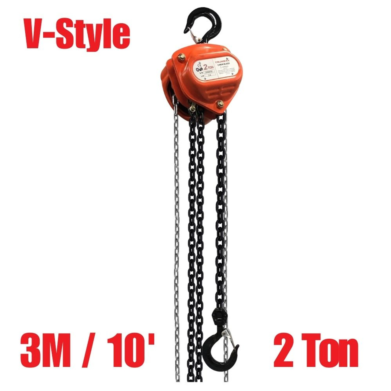 Truwerx 60508 2-Ton 3M / 10 ft. V-Style Manual Chain Hoist