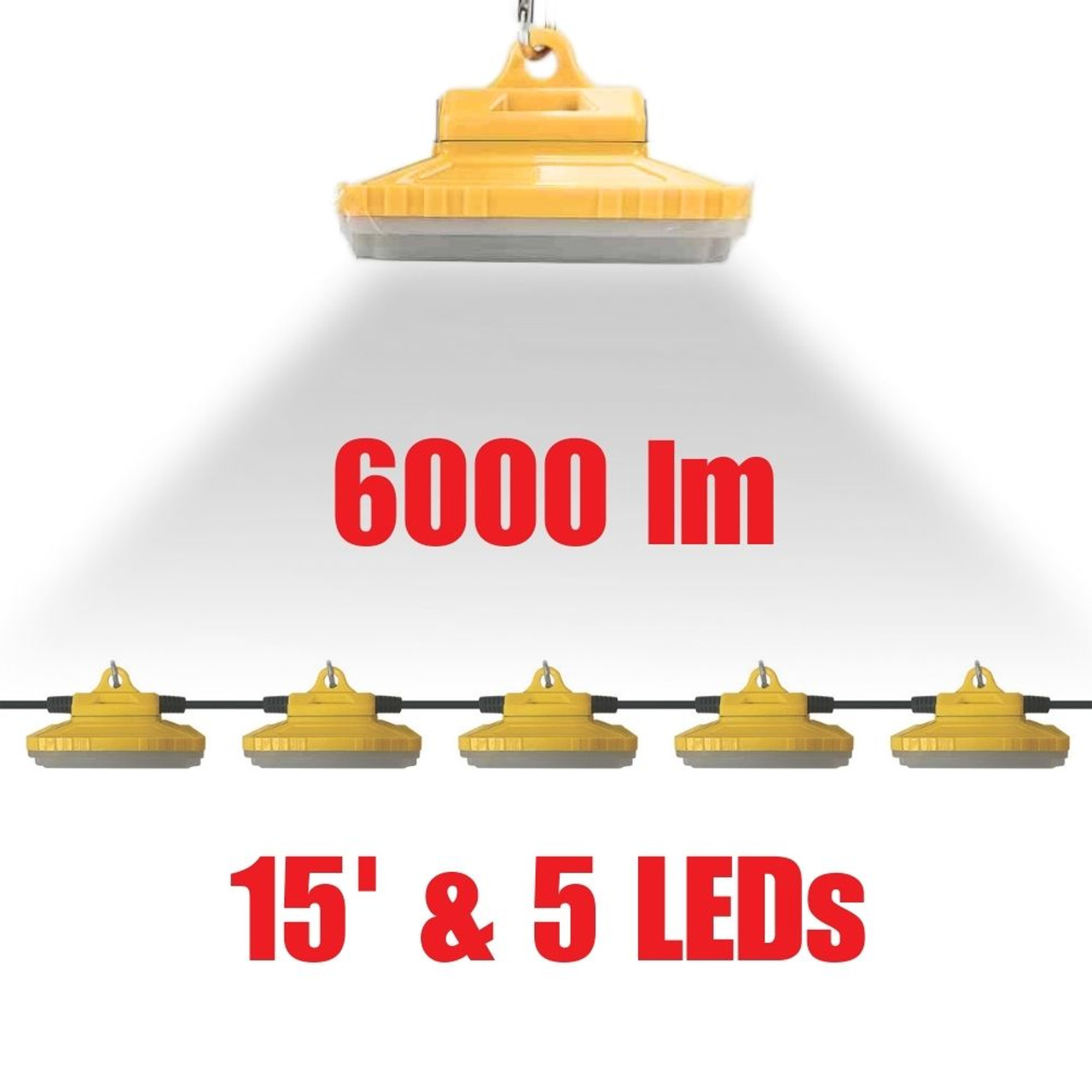Truwerx 80176 52.5W 50 ft. String Work Lights with 5 LED Lamp Heads