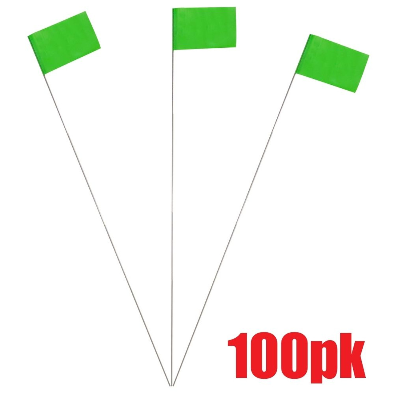Truwerx 60401 Green Stake Flags - 100pk