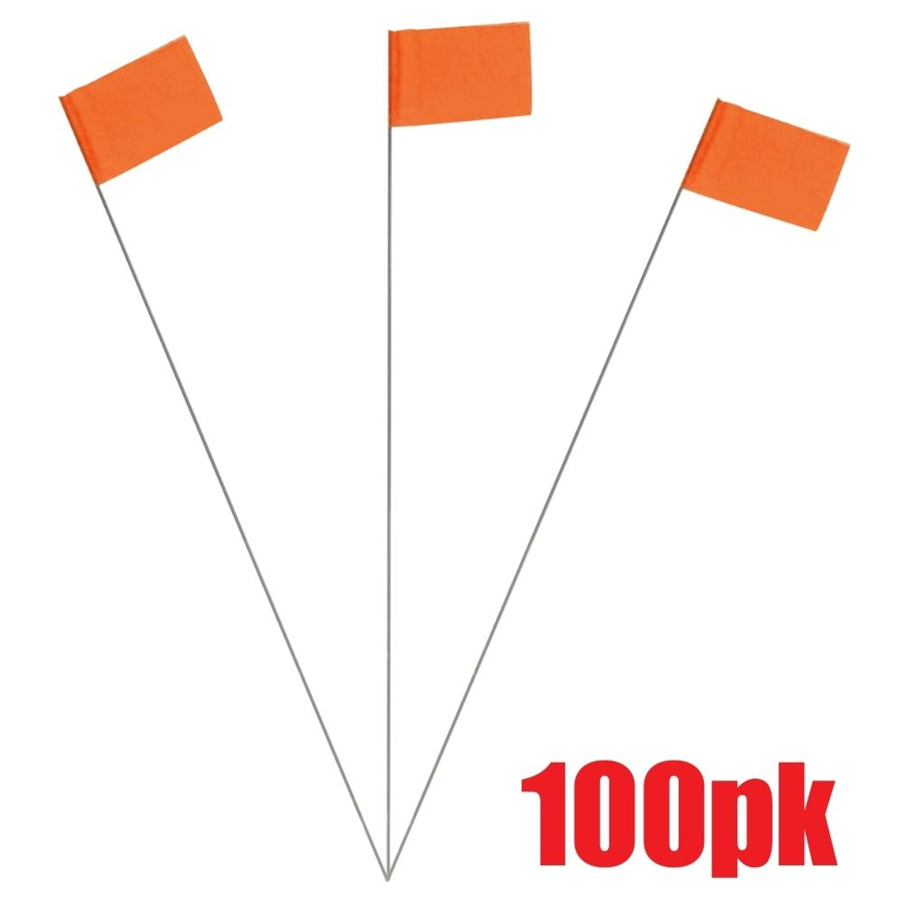 Truwerx 60402 Orange Stake Flags - 100pk