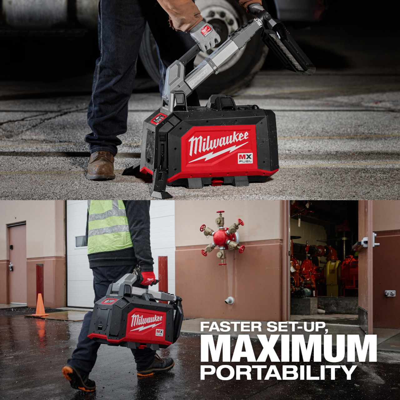 Milwaukee MXF041-1XC MX FUEL ROCKET Cordless Dual Power Compact Tower Light Kit Milwaukee MXF041-1XC MX FUEL ROCKET Cordless Dual Power Compact Tower Light Kit