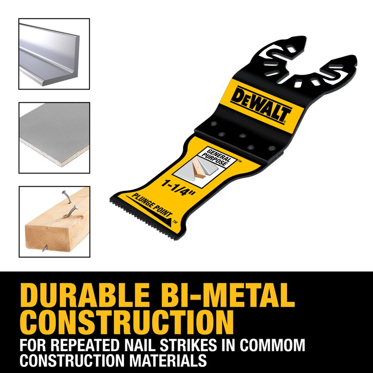 DeWalt DWA4258 PlungePoint 1-1/4 Inch Bi-Metal General-Purpose Oscillating Blade DeWalt DWA4258 PlungePoint 1-1/4 Inch Bi-Metal General-Purpose Oscillating Blade