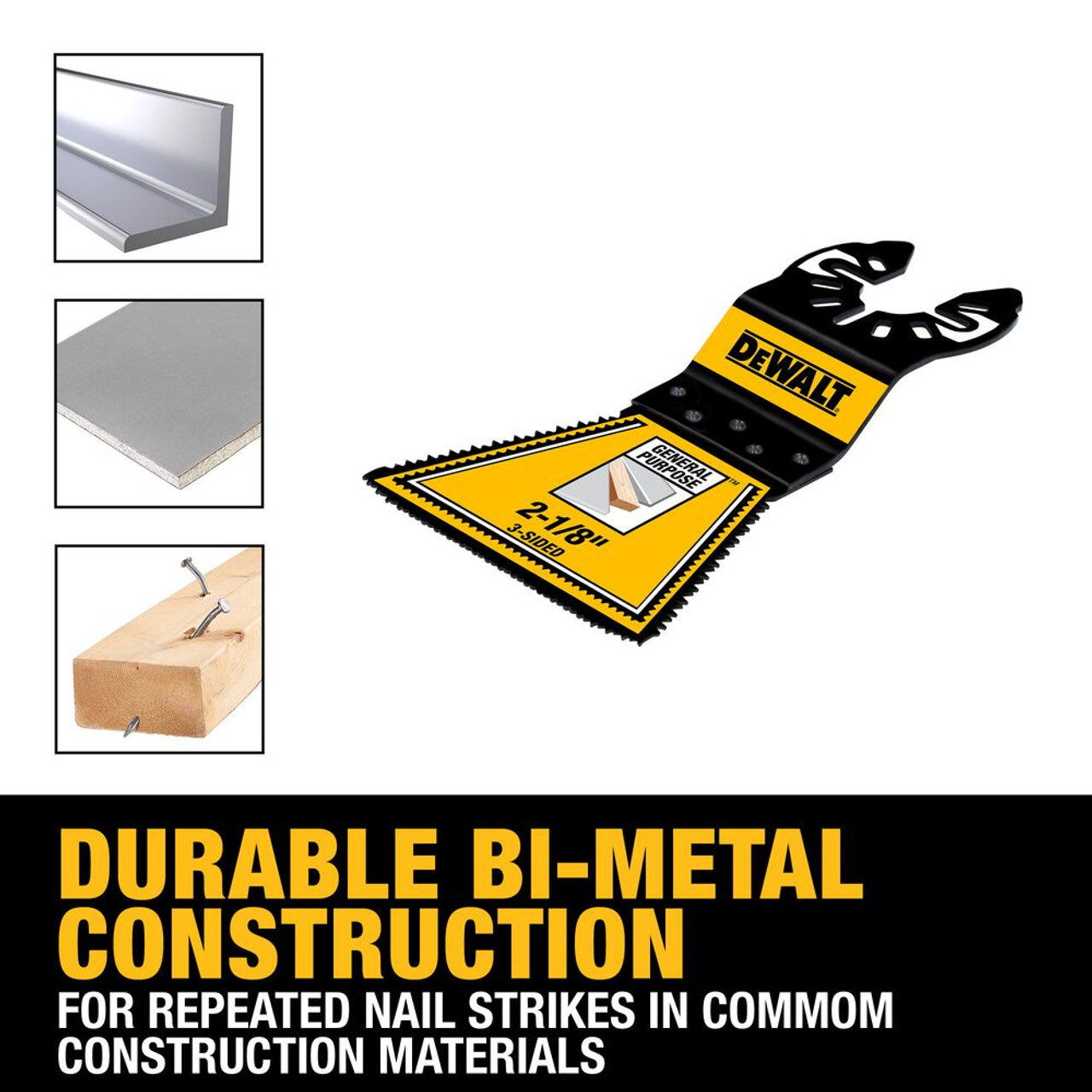 DeWalt DWA4283 2-1/8 Inch Bi-Metal 3-Sided General-Purpose Oscillating Blade