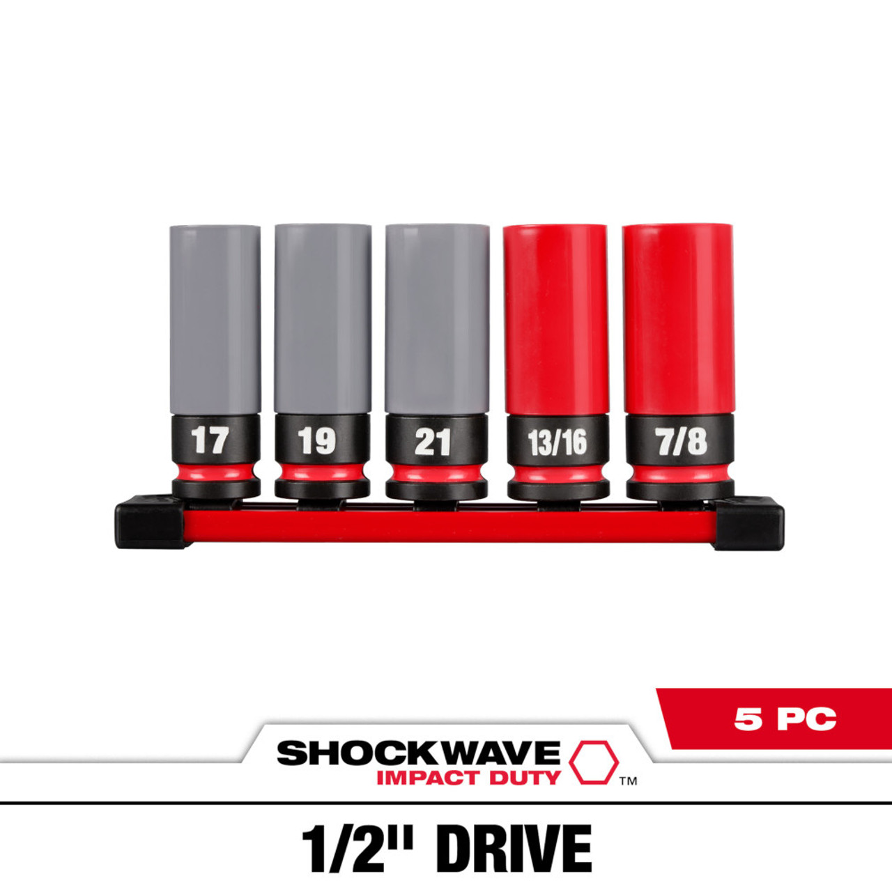 Milwaukee 49-66-7831 SHOCKWAVE Impact Duty 5pc 1/2 Inch Drive SAE & Metric Lug Nut Wheel Socket Set Milwaukee 49-66-7831 SHOCKWAVE Impact Duty 5pc 1/2 Inch Drive SAE & Metric Lug Nut Wheel Socket Set
