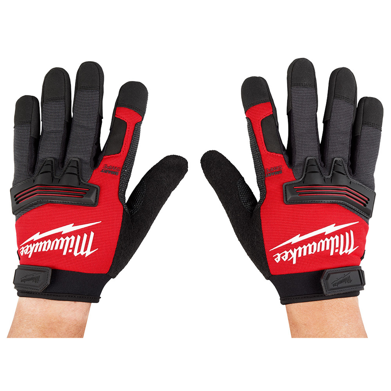 Milwaukee 48-73-8533 Gloves Wrecking Work - XL showing the gloves being worn