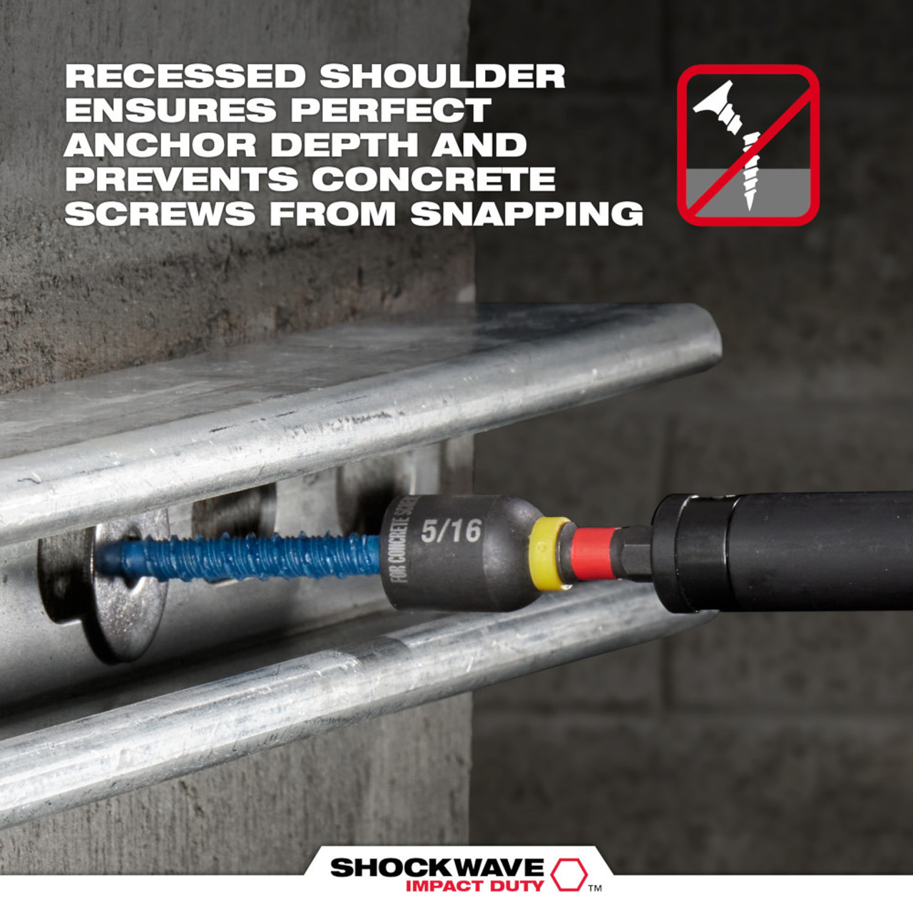 Milwaukee SHOCKWAVE 48-20-9097 7pc SHOCKWAVE Impact Duty Carbide Hammer Drill Bit Concrete Screw Install Set