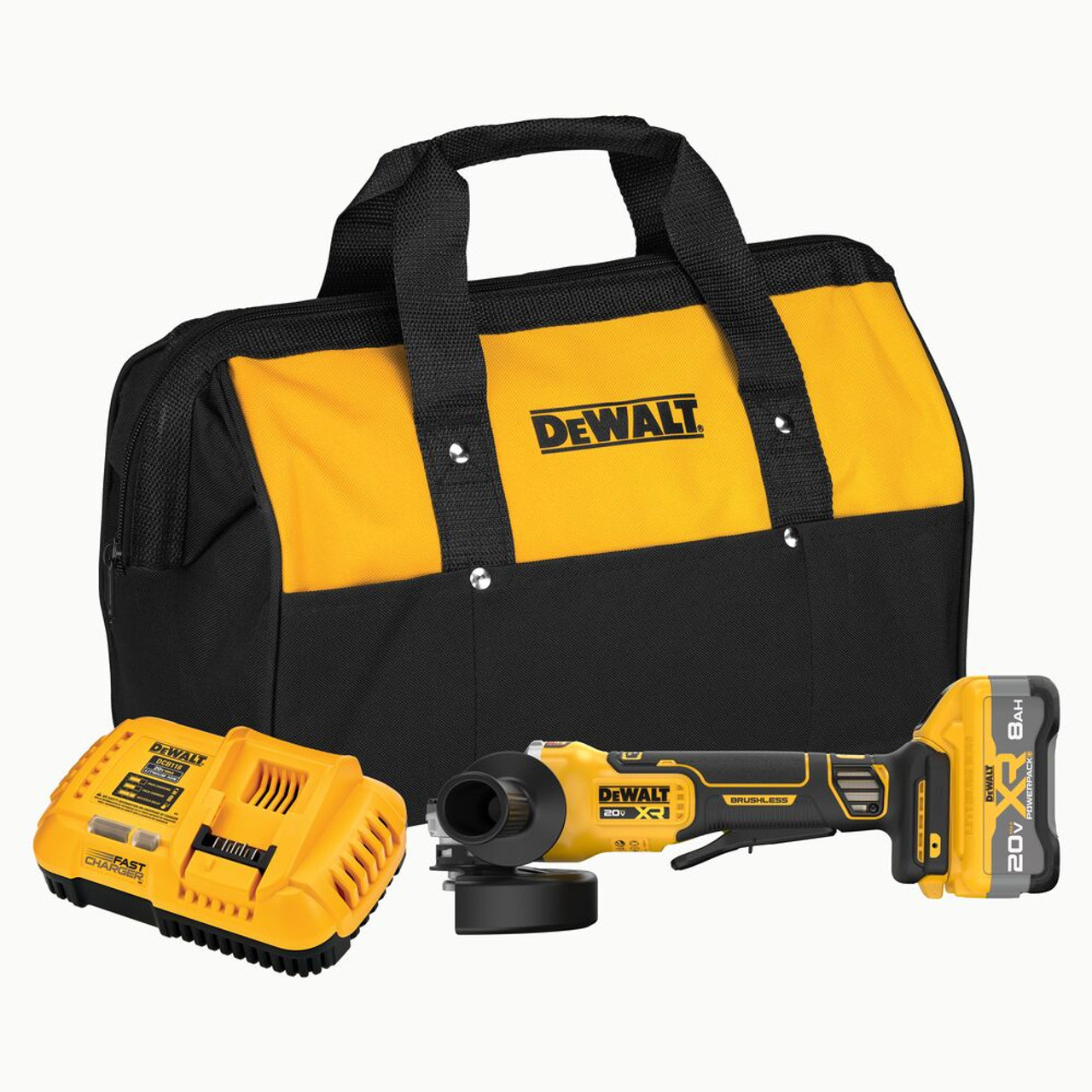 DeWalt DCG410WW120V  20V MAX XR Cordless Brushless 4-1/2 Inch / 5 Inch Variable Speed Paddle Switch Angle Grinder Kit