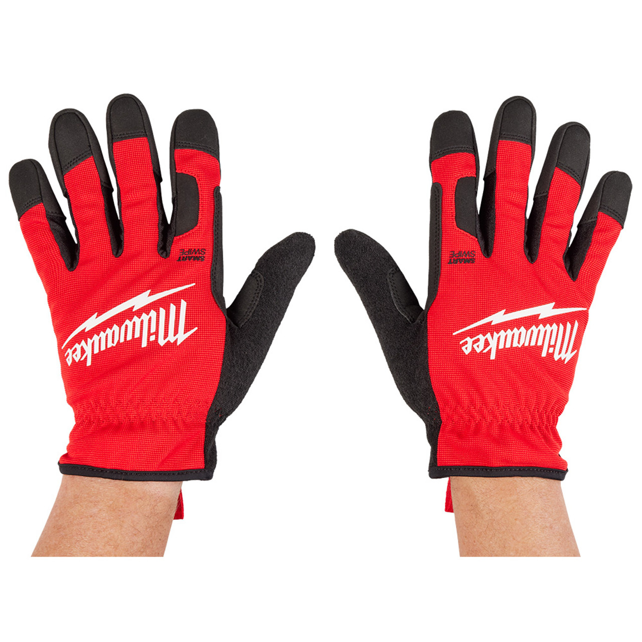 Milwaukee 48-73-8513 Lightweight Work Gloves - XL showing outside the gloves being worn