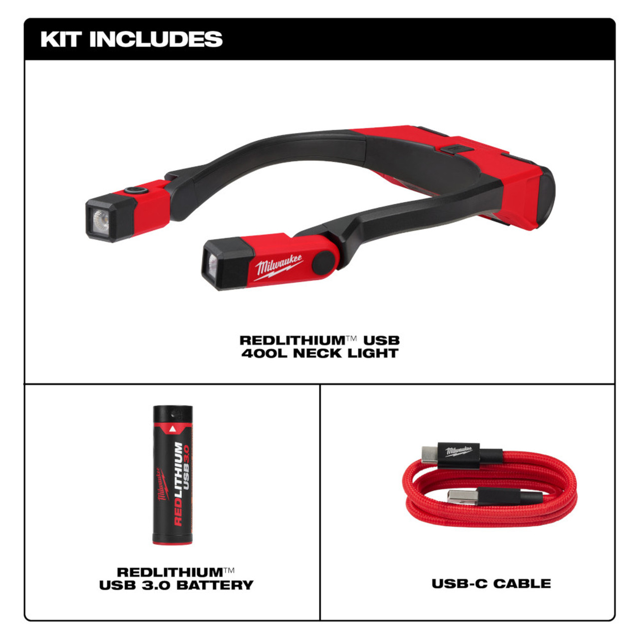 Milwaukee 2117-21 REDLITHIUM USB 400 Lumen Neck Light Milwaukee 2117-21 REDLITHIUM USB 400 Lumen Neck Light