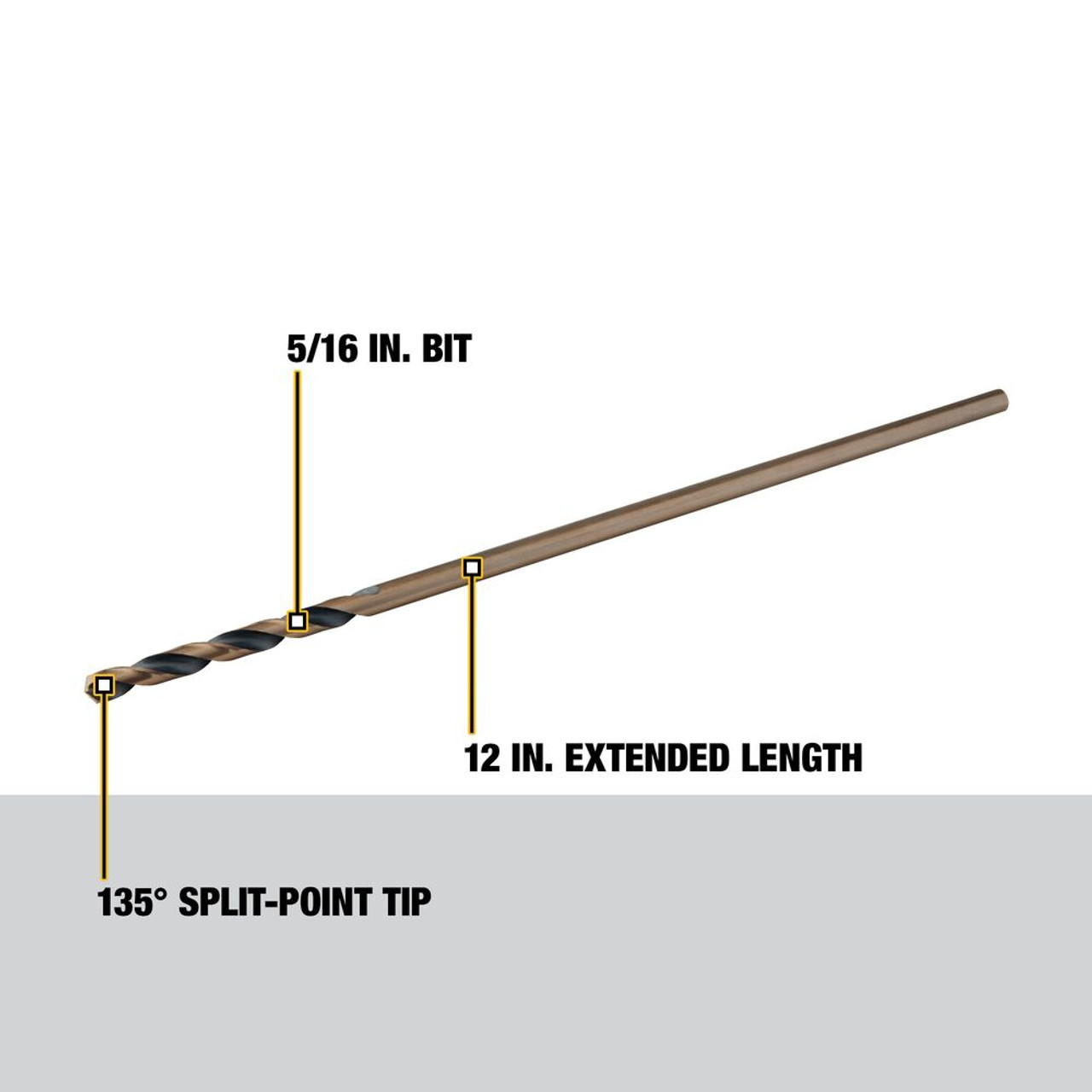 DeWalt DW1608 5/16 inch x 12 inch Extra Long HSS Aircraft Drill Bit DeWalt DW1608 5/16 inch x 12 inch Extra Long HSS Aircraft Drill Bit