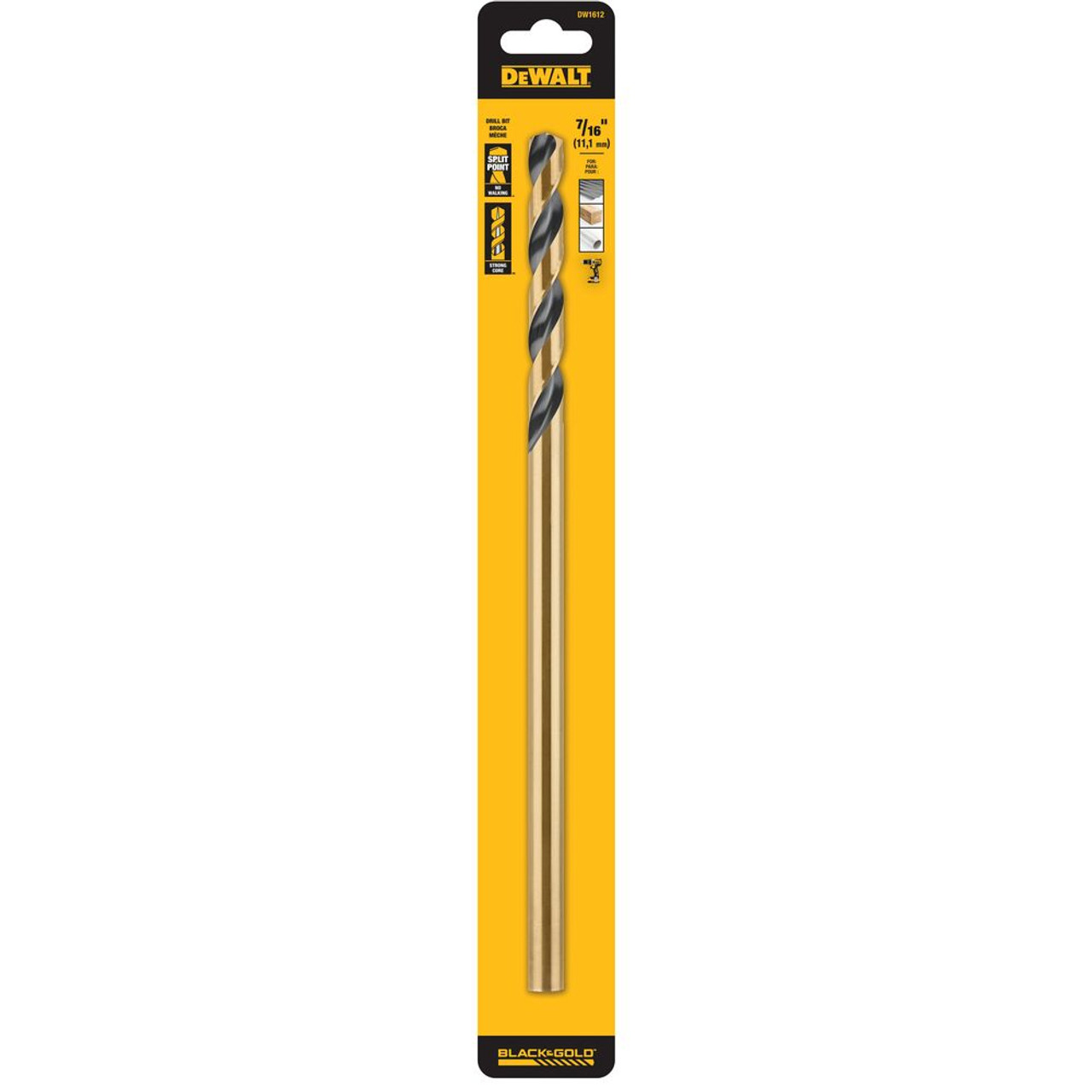 DeWalt DW1612 7/16 inch x 12 inch Extra Long HSS Aircraft Drill Bit DeWalt DW1612 7/16 inch x 12 inch Extra Long HSS Aircraft Drill Bit