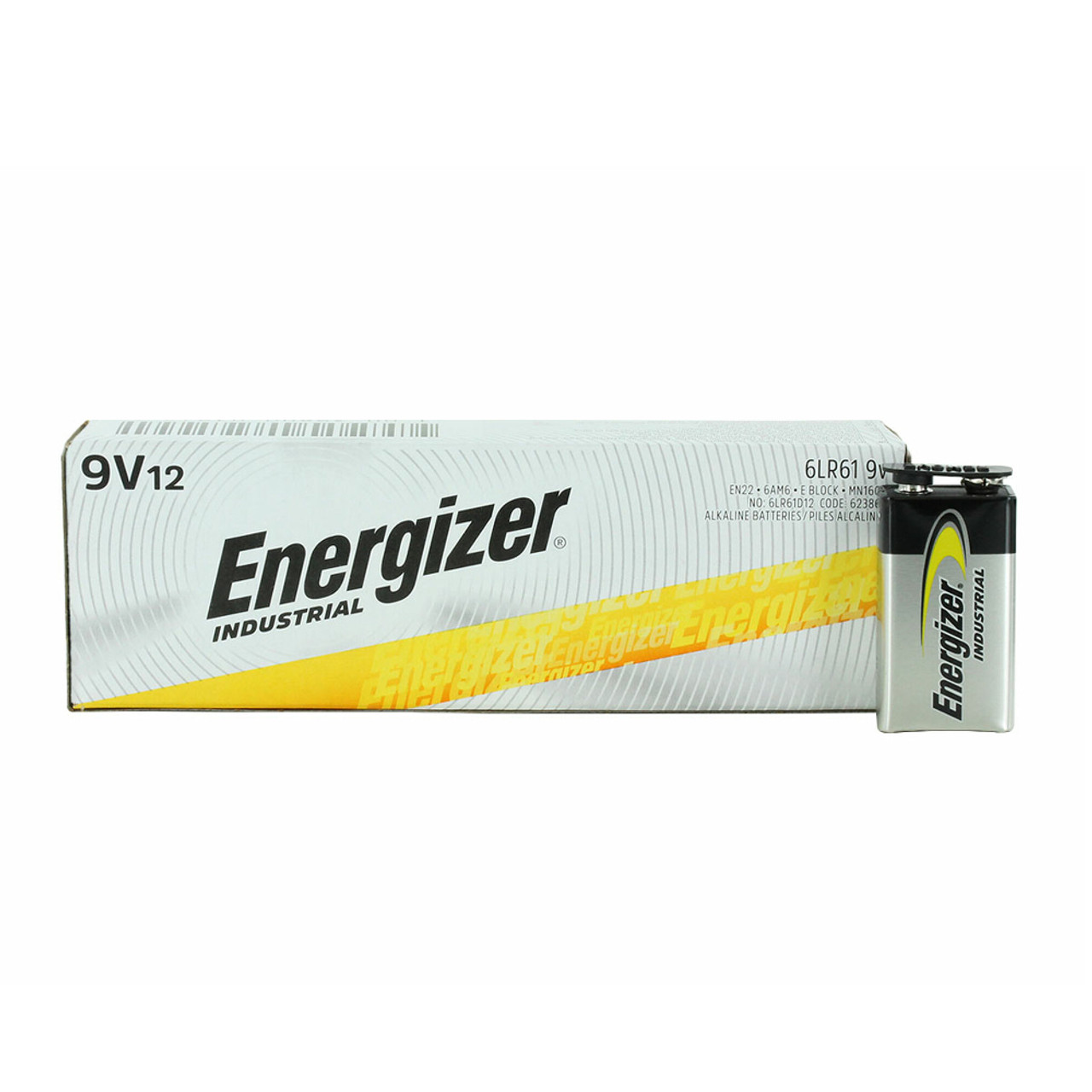Energizer EN22 Industrial Alkaline 9V Batteries - 12pk